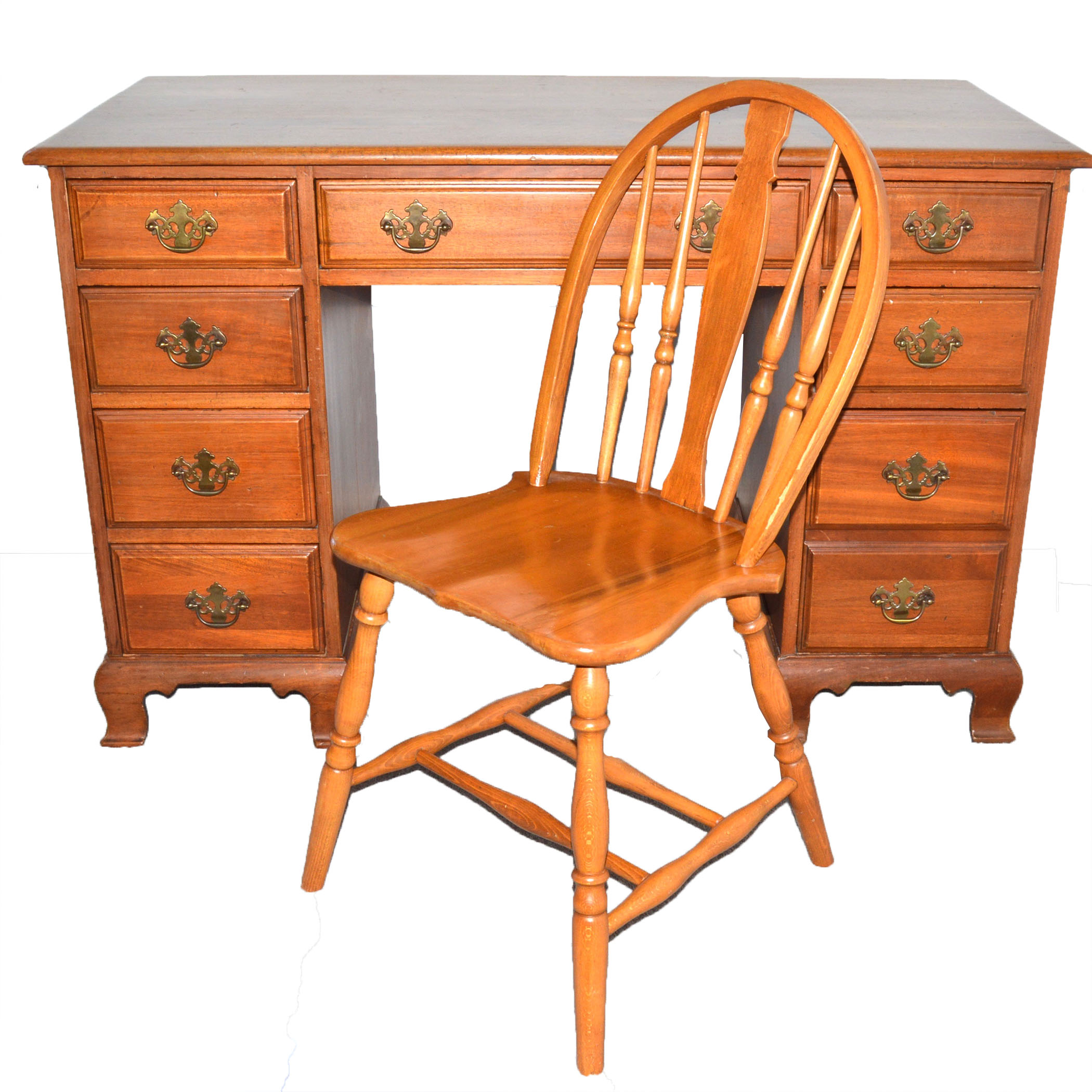 Chippendale Style Desk and Windsor Chair