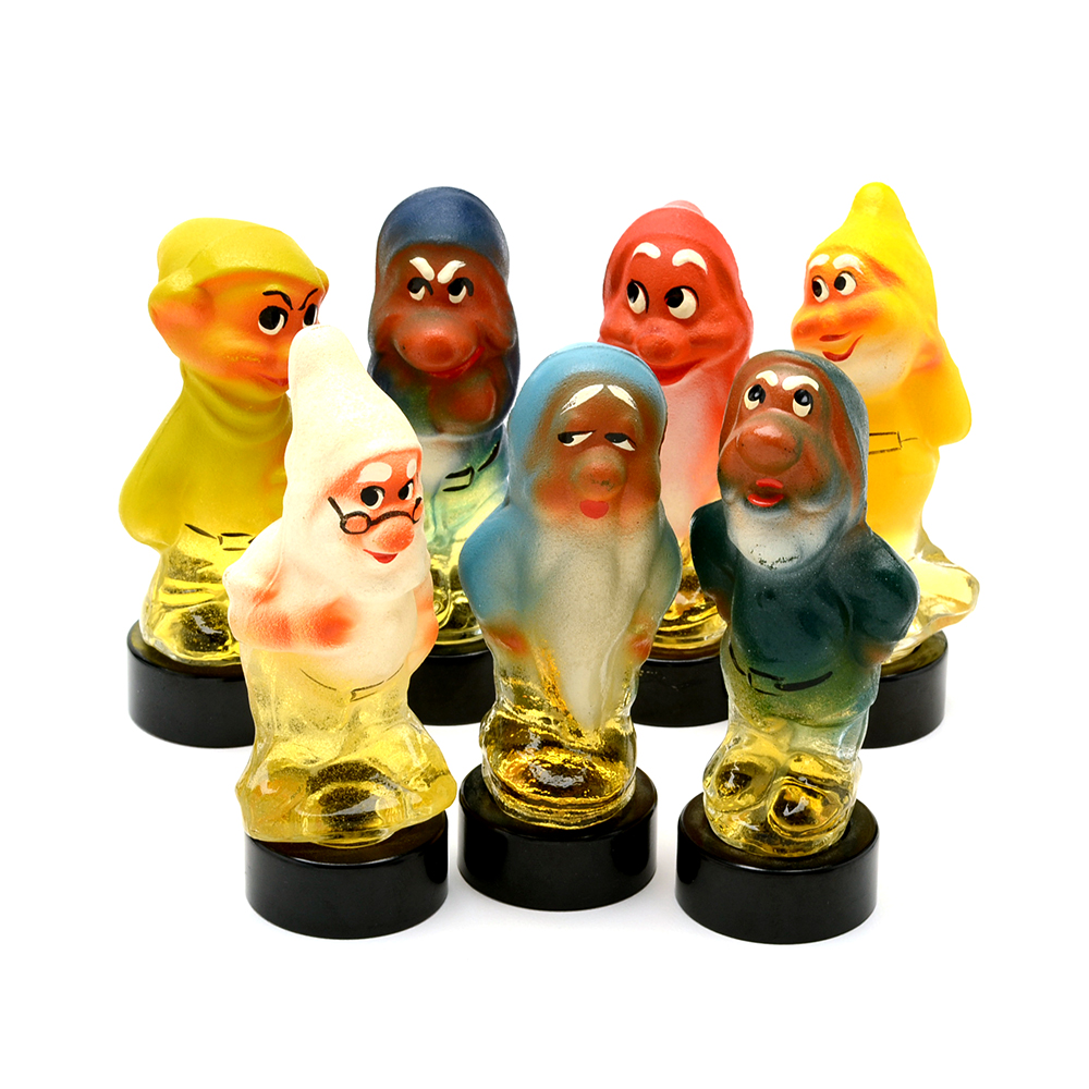 Circa 1938 Walt Disney's "Snow White and the Seven Dwarfs" Bakelite Russian Perfume Bottles