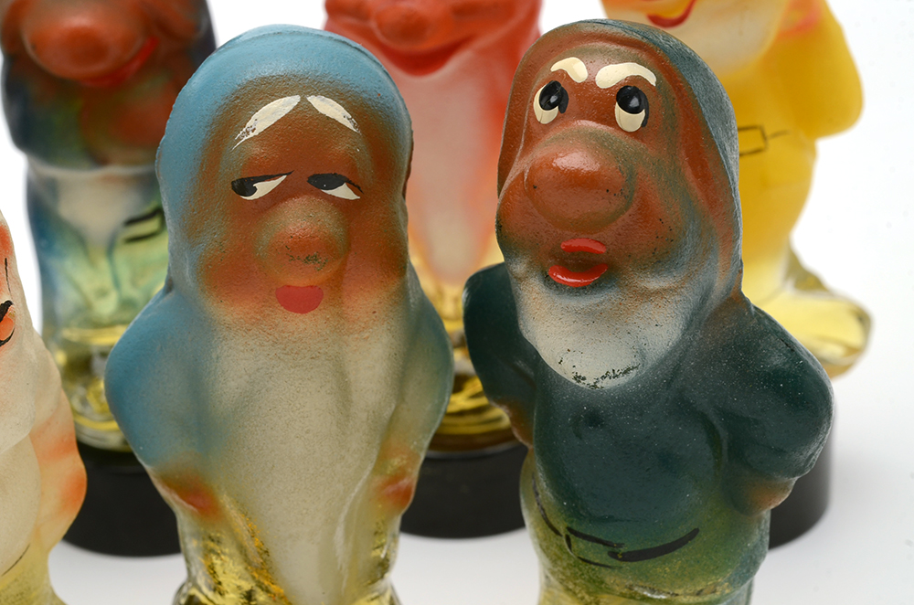 Circa 1938 Walt Disney's "Snow White and the Seven Dwarfs" Bakelite Russian Perfume Bottles