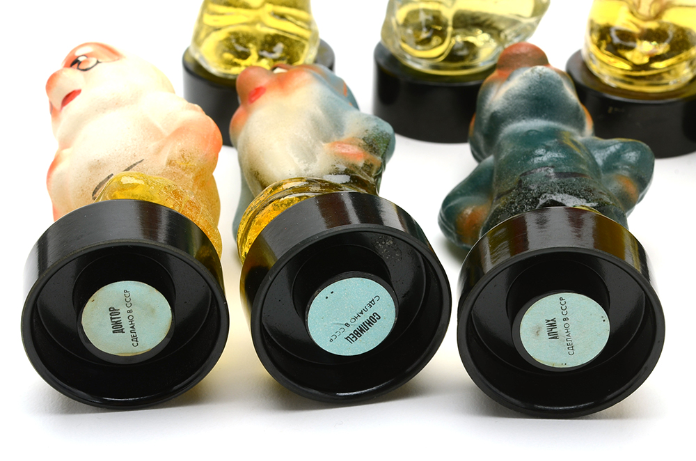 Circa 1938 Walt Disney's "Snow White and the Seven Dwarfs" Bakelite Russian Perfume Bottles