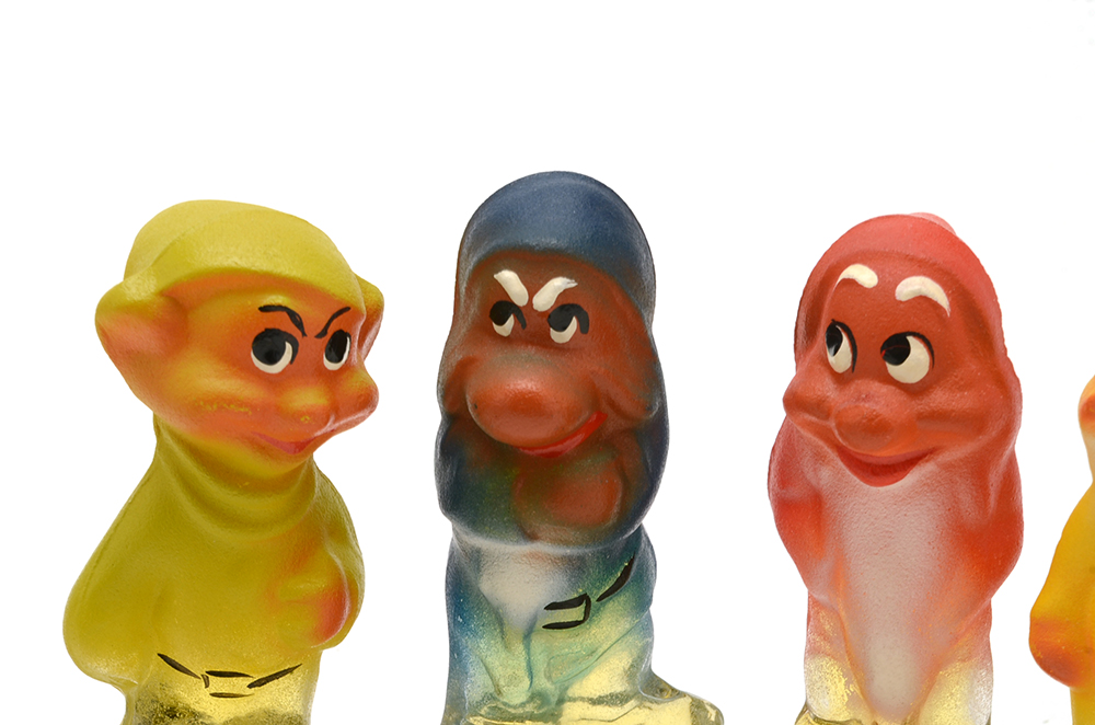 Circa 1938 Walt Disney's "Snow White and the Seven Dwarfs" Bakelite Russian Perfume Bottles