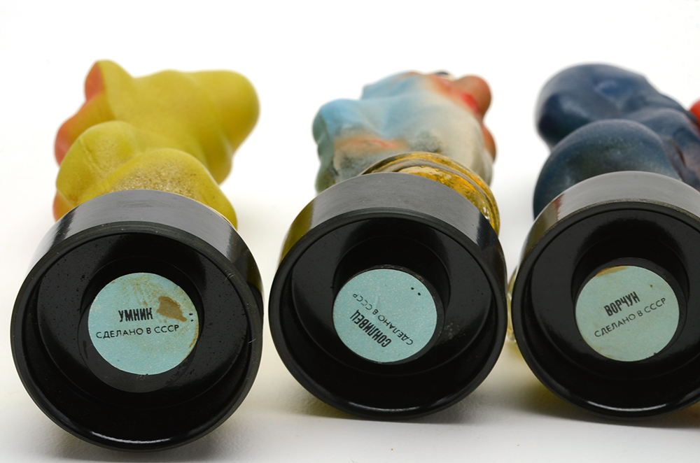 Circa 1938 Walt Disney's "Snow White and the Seven Dwarfs" Bakelite Russian Perfume Bottles