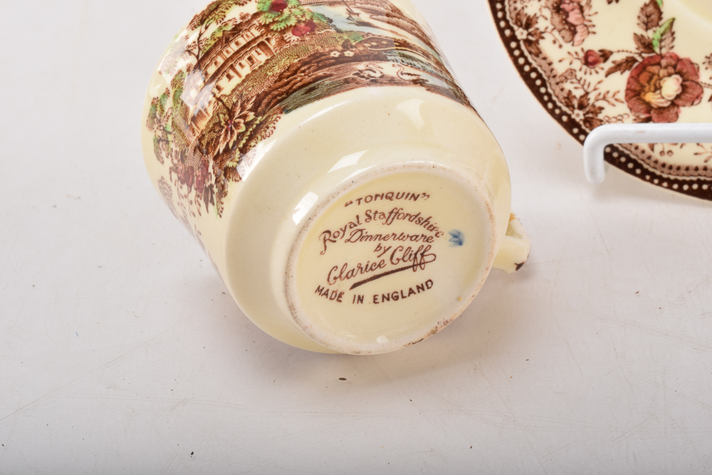 Clarice Cliff Royal Staffordshire Coffee Cup and Bone Dish