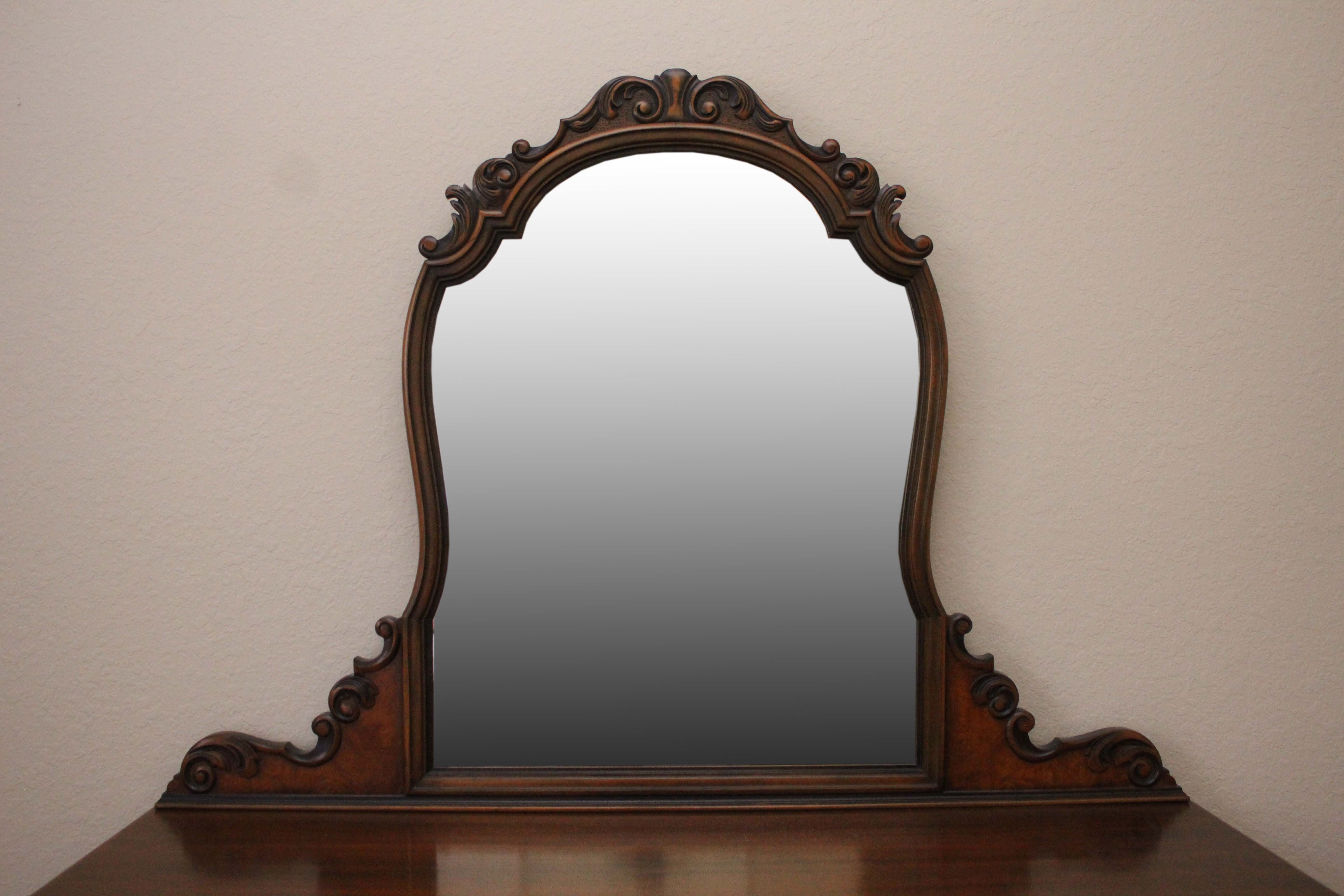 Antique Queen Anne Style Vanity Dresser by Berkey and Gay With Chair