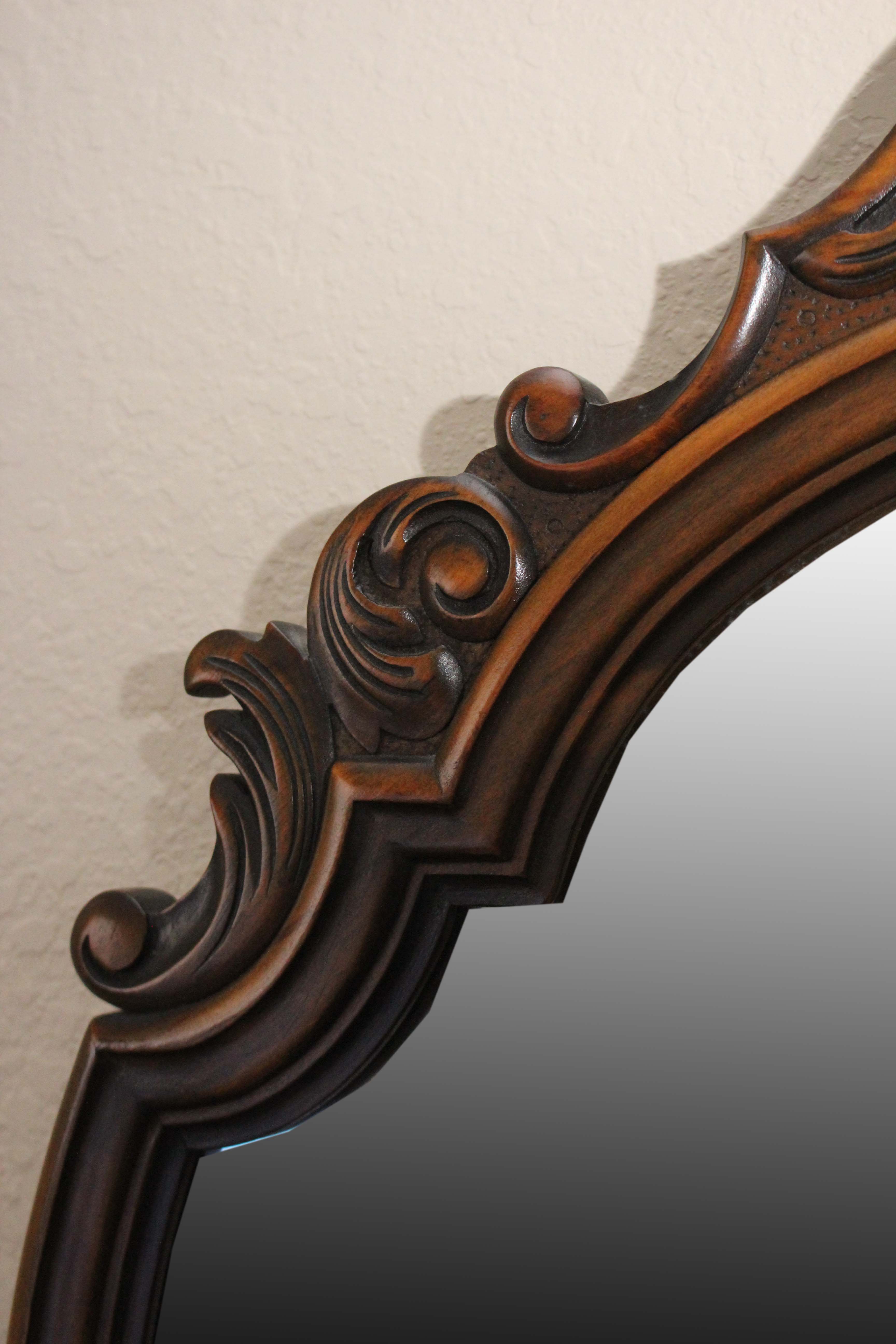 Antique Queen Anne Style Vanity Dresser by Berkey and Gay With Chair