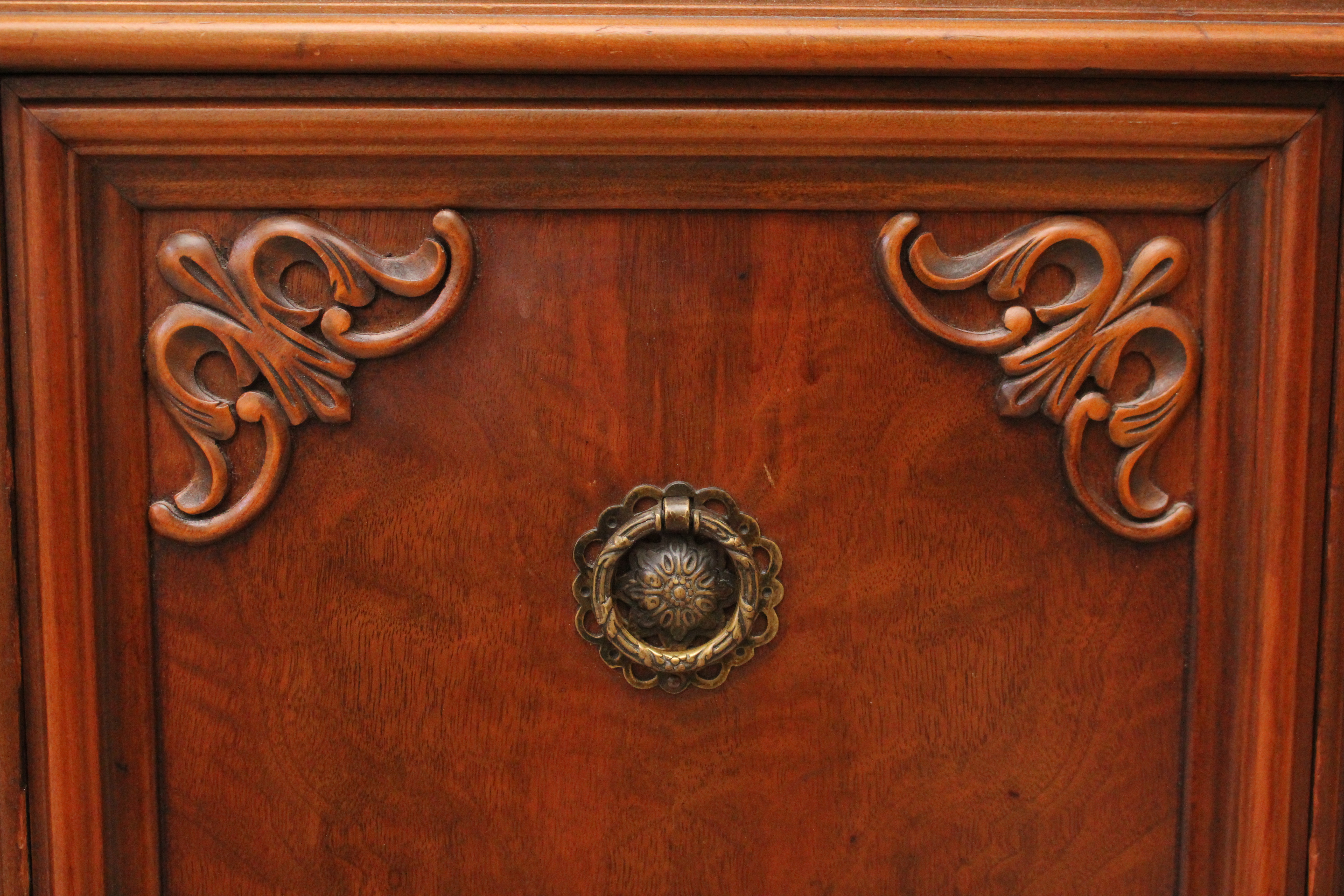 Antique Queen Anne Style Vanity Dresser by Berkey and Gay With Chair