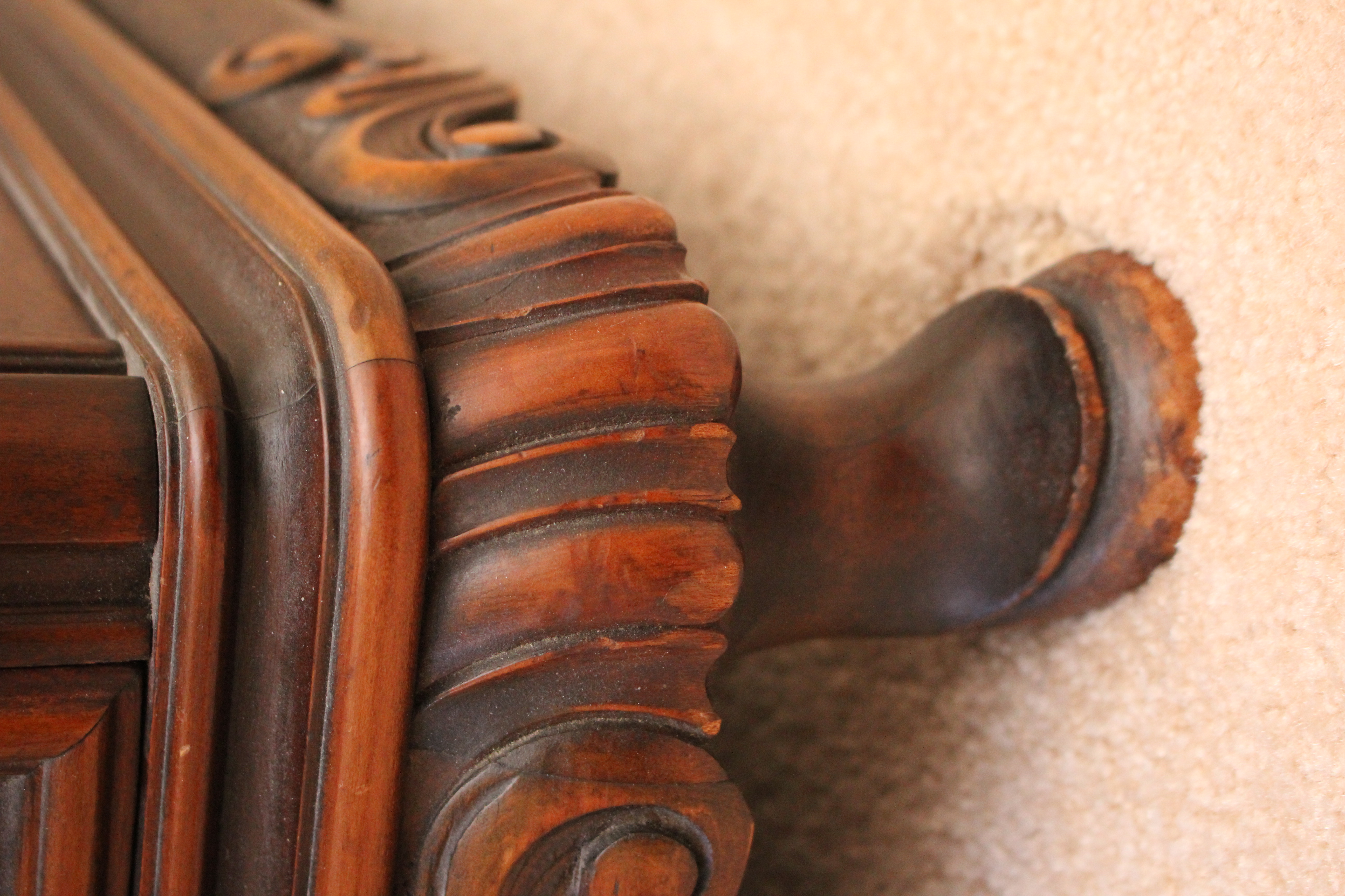 Antique Queen Anne Style Vanity Dresser by Berkey and Gay With Chair