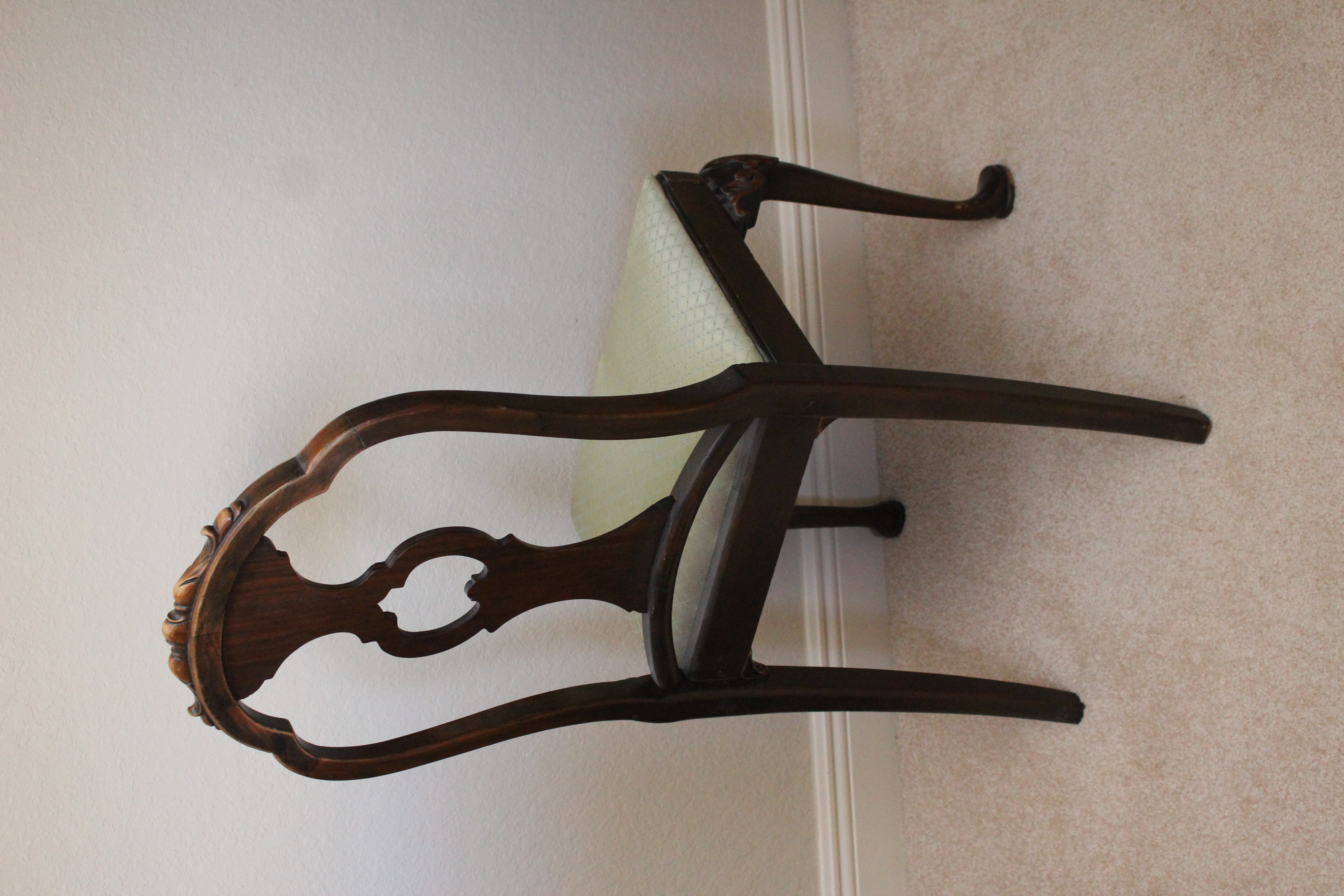 Antique Queen Anne Style Vanity Dresser by Berkey and Gay With Chair