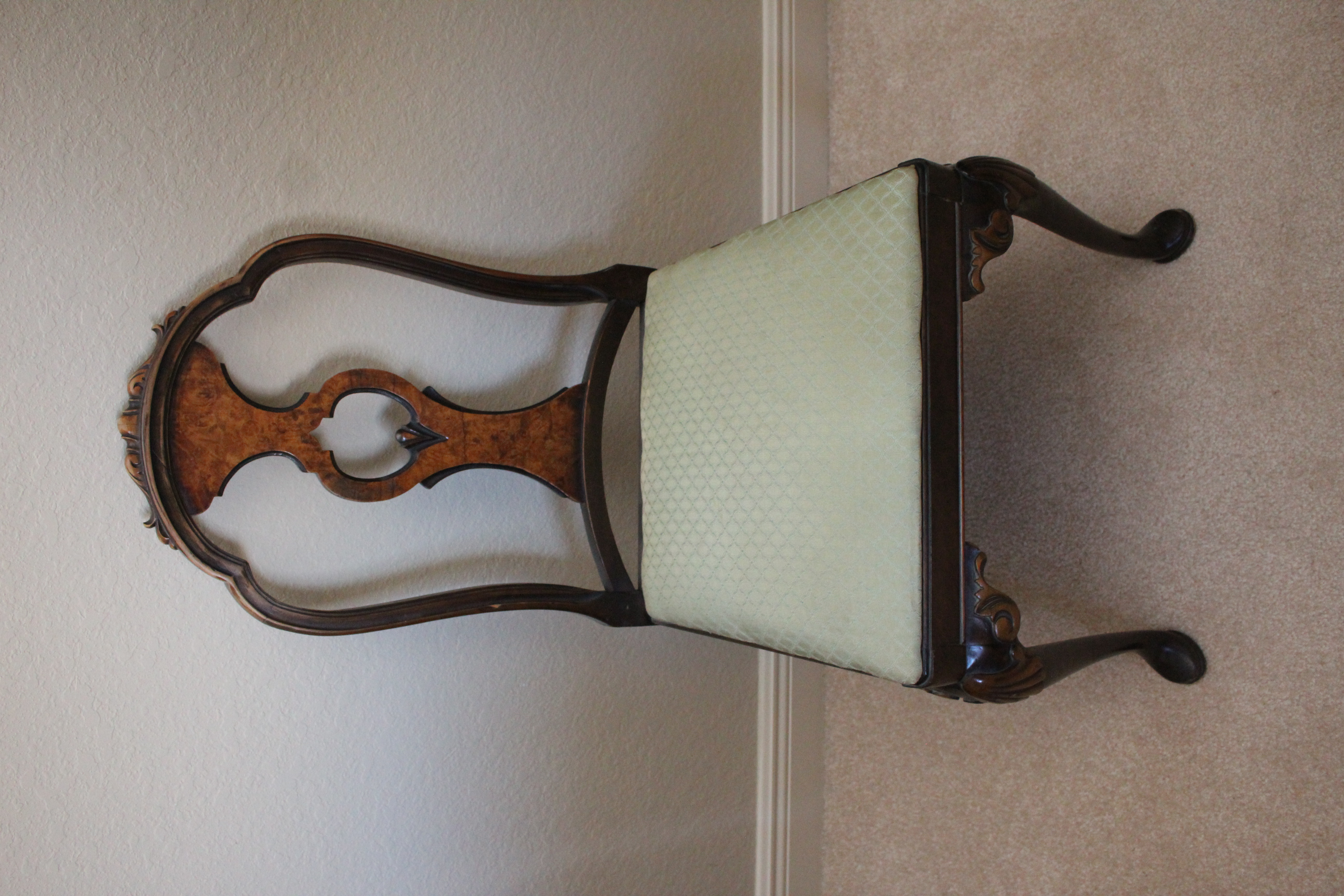 Antique Queen Anne Style Vanity Dresser by Berkey and Gay With Chair