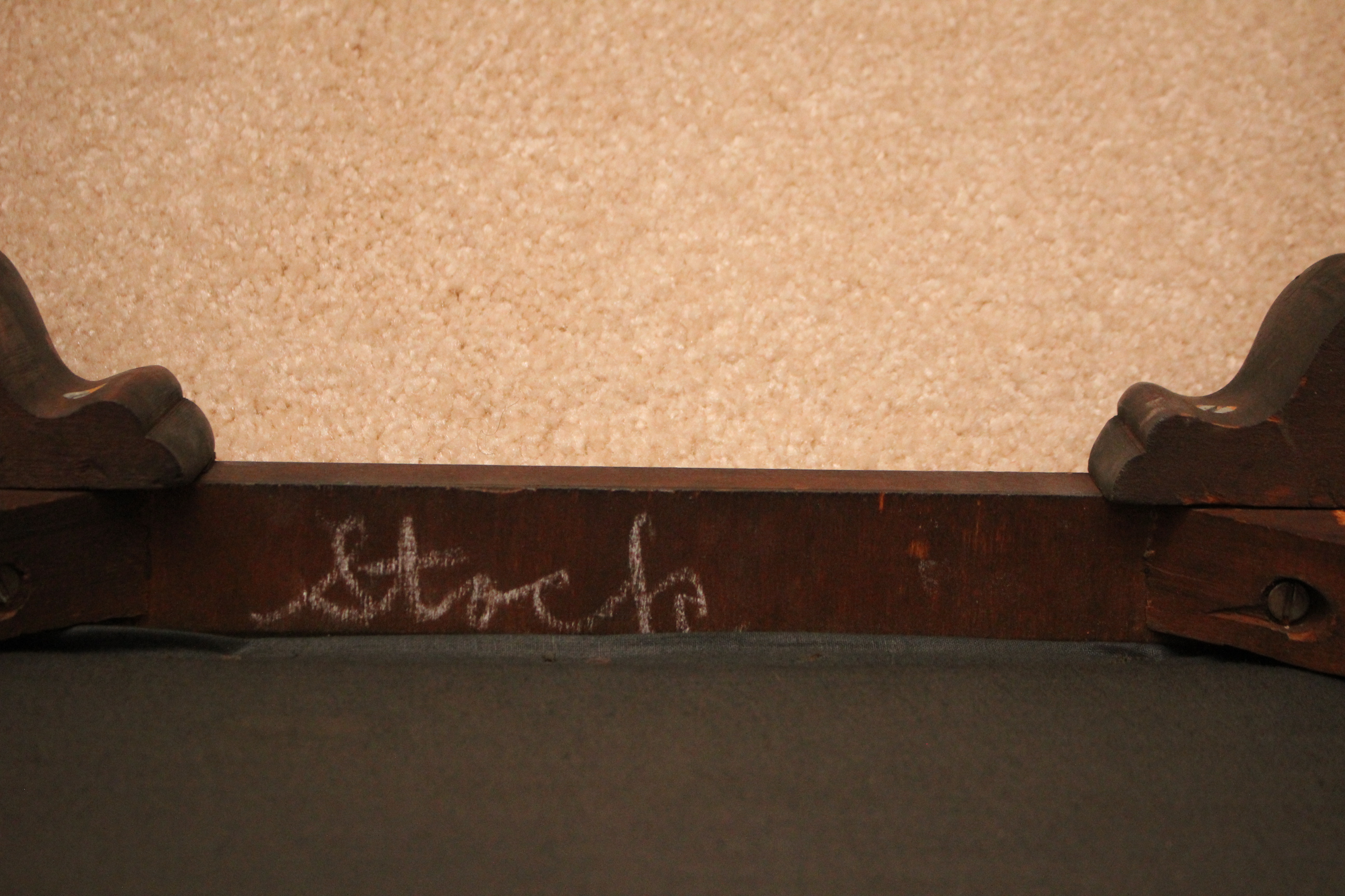 Antique Queen Anne Style Vanity Dresser by Berkey and Gay With Chair