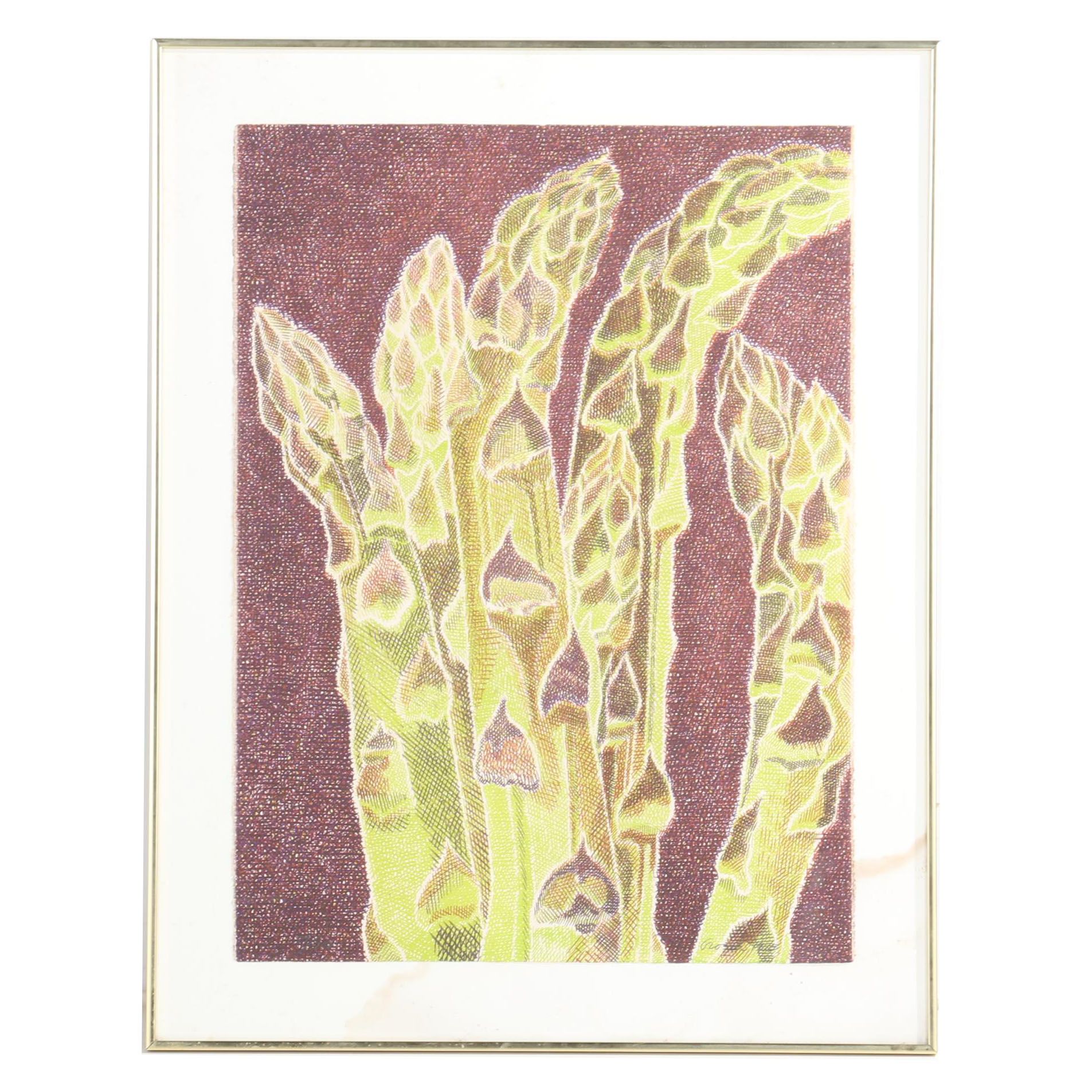 Laura Grosch Lithograph "Asparagus"