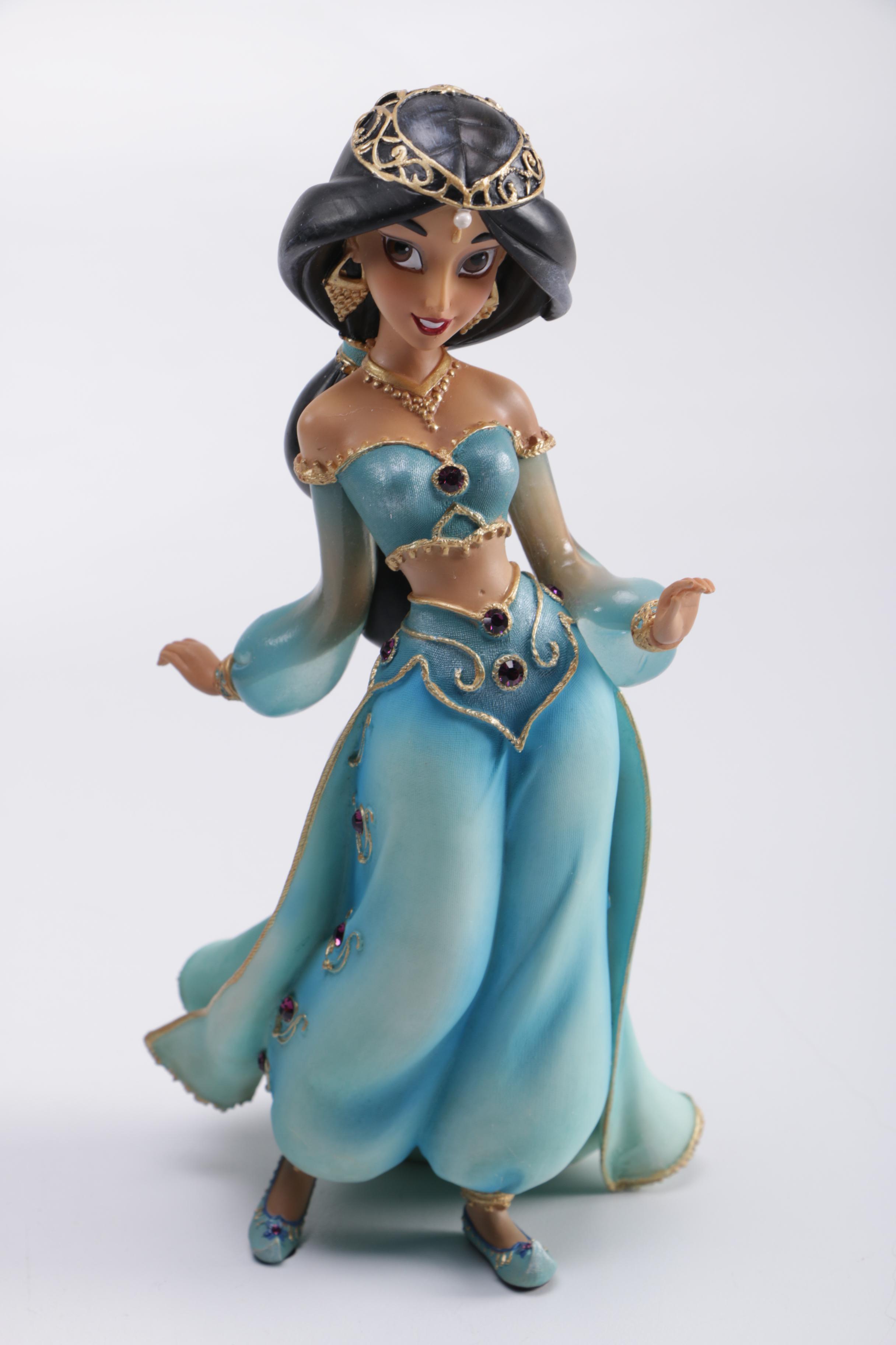 Disney Figurines Including Masquerade Snow White, Belle, and Alice