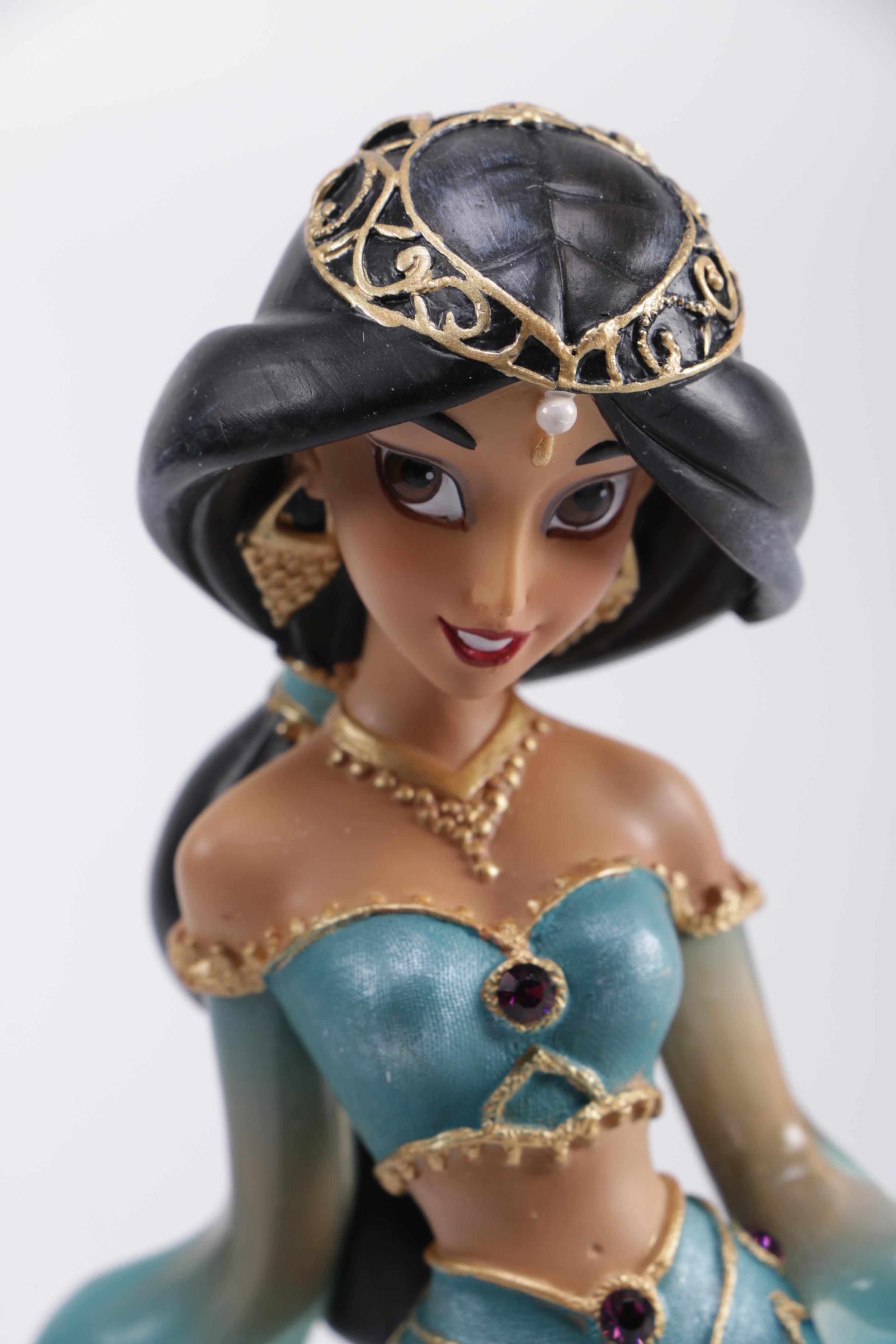 Disney Figurines Including Masquerade Snow White, Belle, and Alice