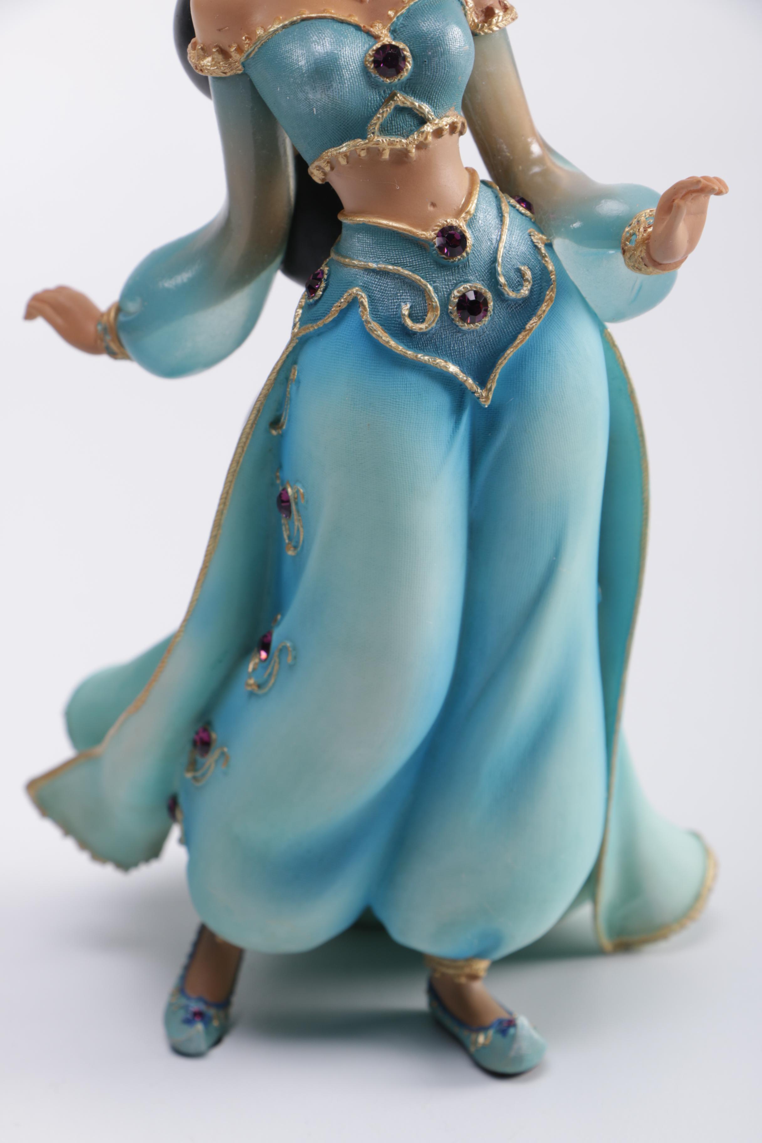 Disney Figurines Including Masquerade Snow White, Belle, and Alice