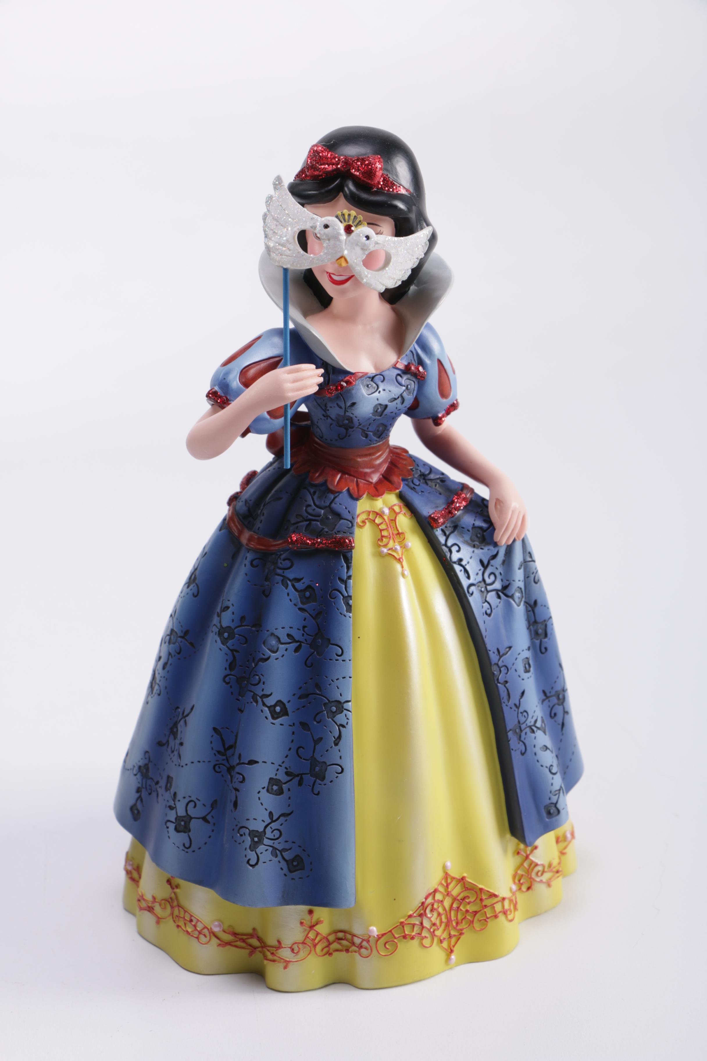 Disney Figurines Including Masquerade Snow White, Belle, and Alice