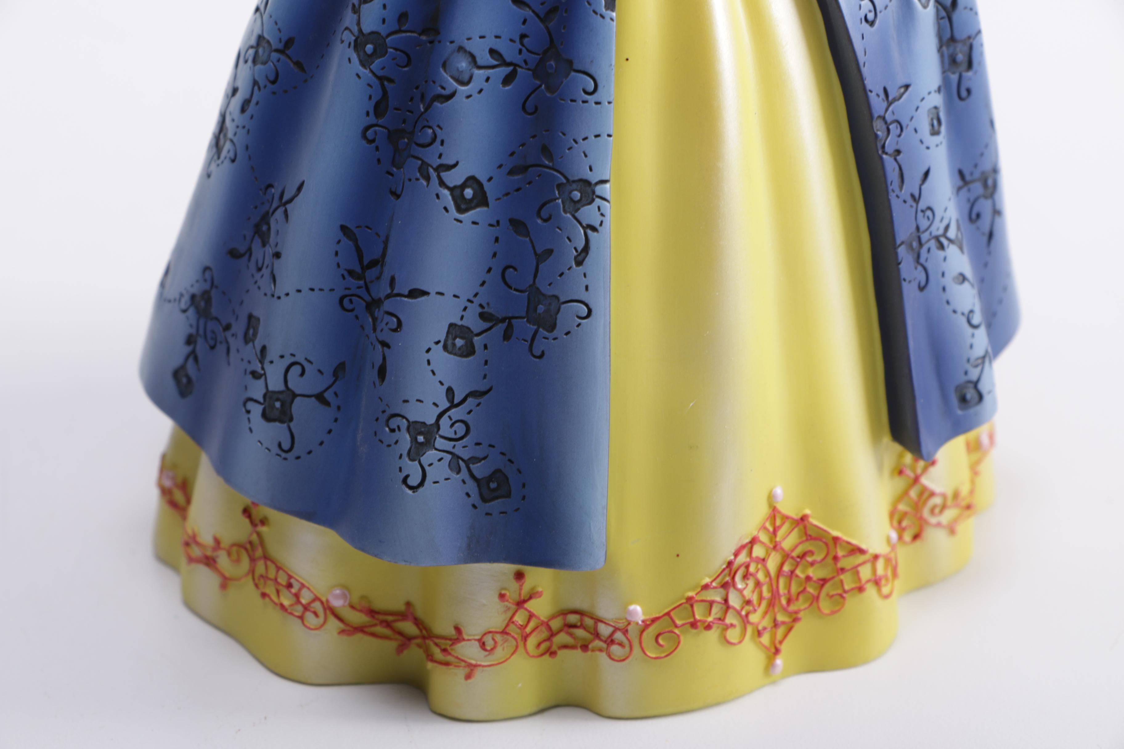 Disney Figurines Including Masquerade Snow White, Belle, and Alice