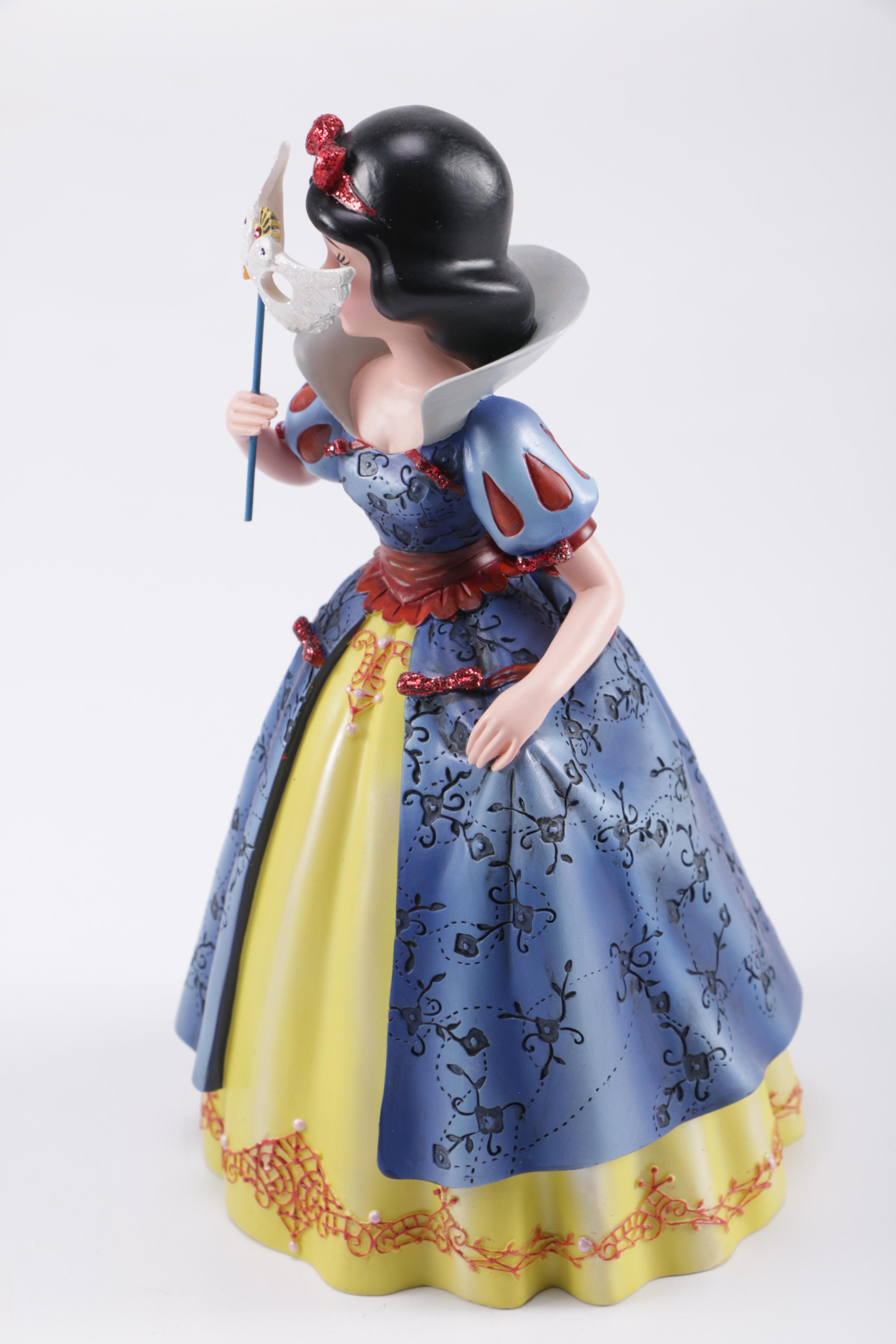 Disney Figurines Including Masquerade Snow White, Belle, and Alice