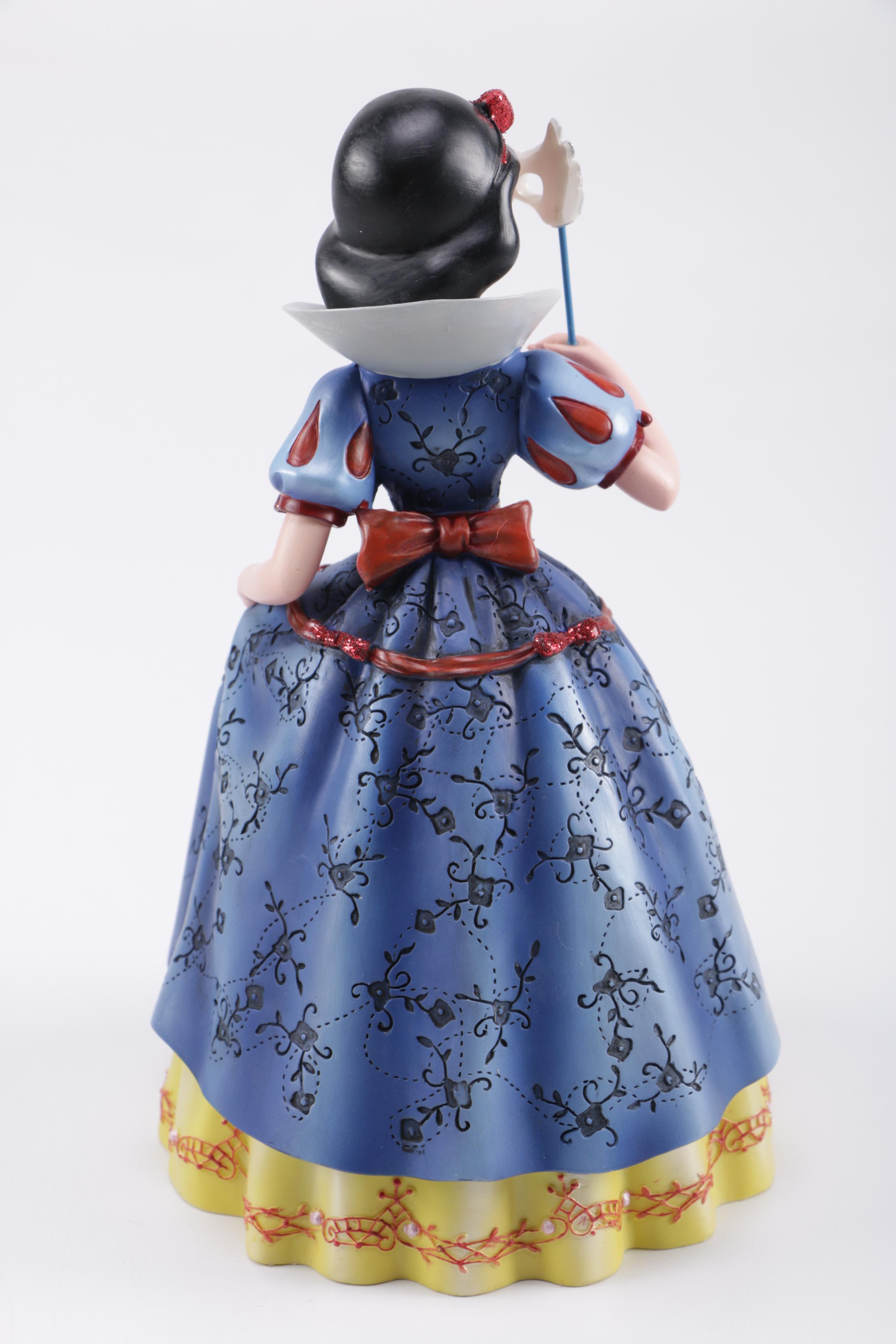Disney Figurines Including Masquerade Snow White, Belle, and Alice