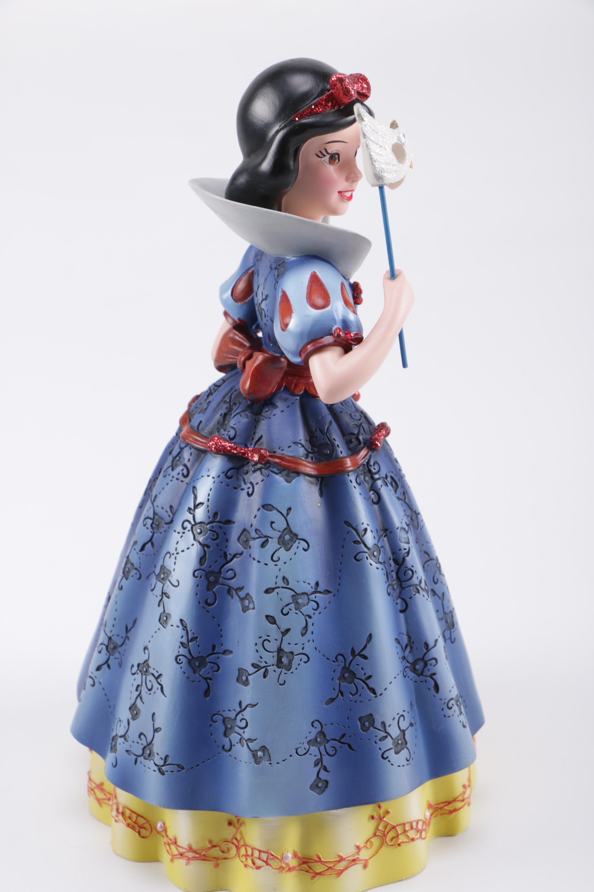 Disney Figurines Including Masquerade Snow White, Belle, and Alice