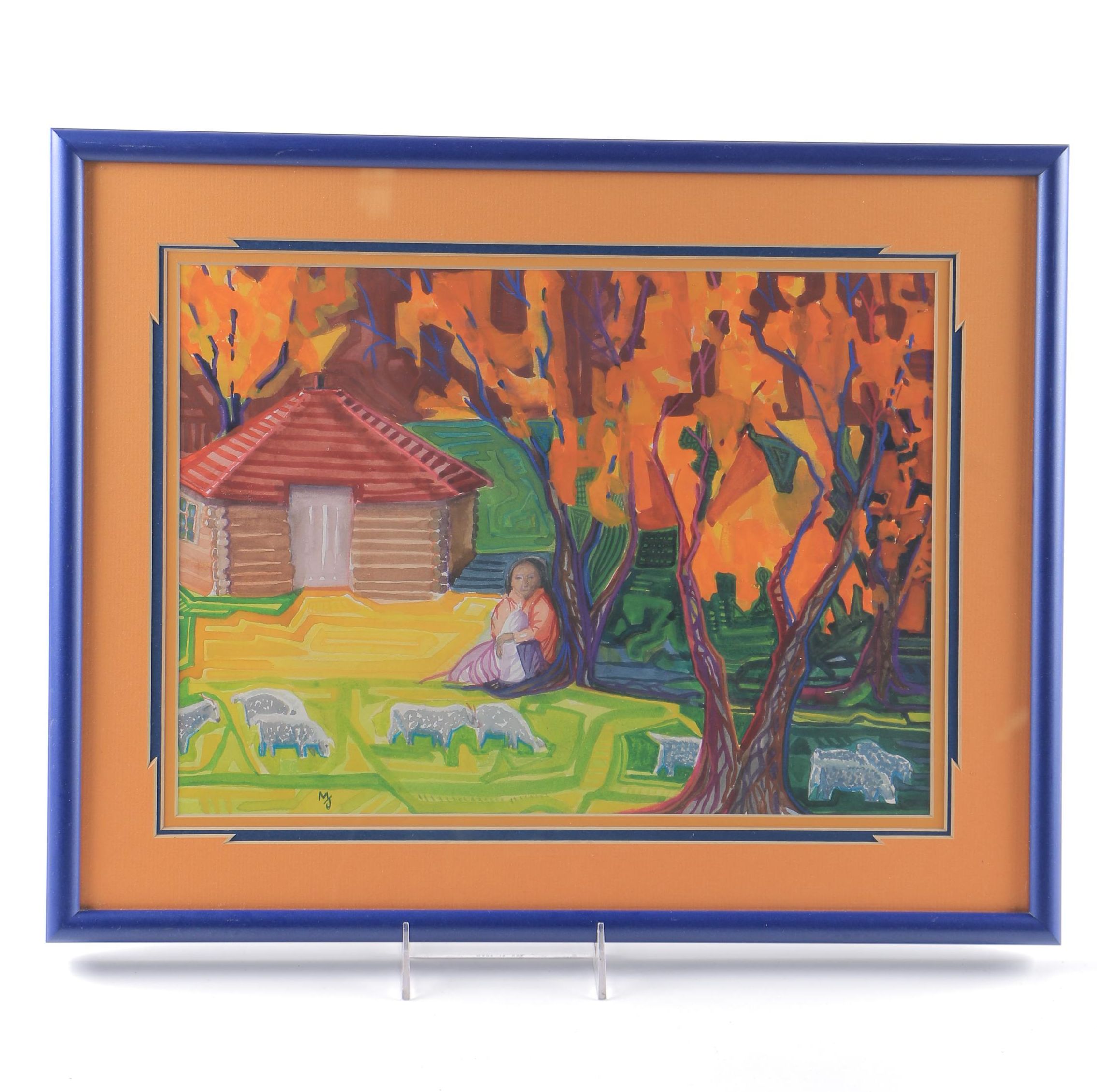 Mary Jane Milz Signed Original Mixed Media Painting