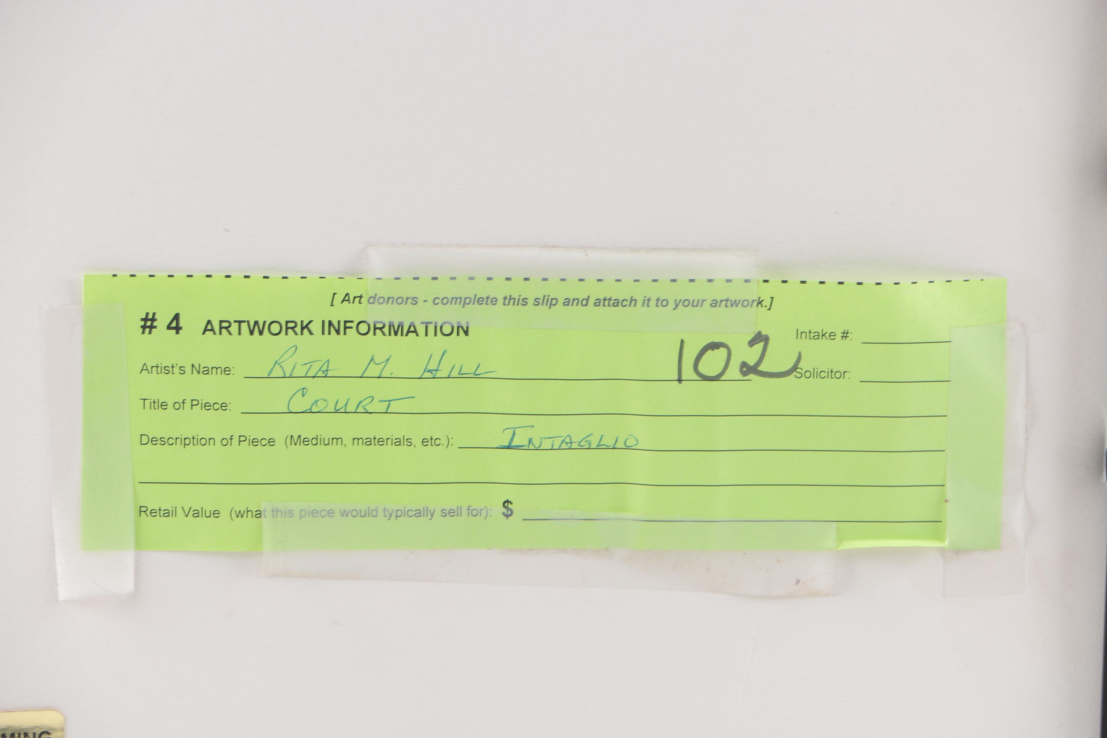 Rita M. Hill Artist Proof Intaglio on Paper "Court"