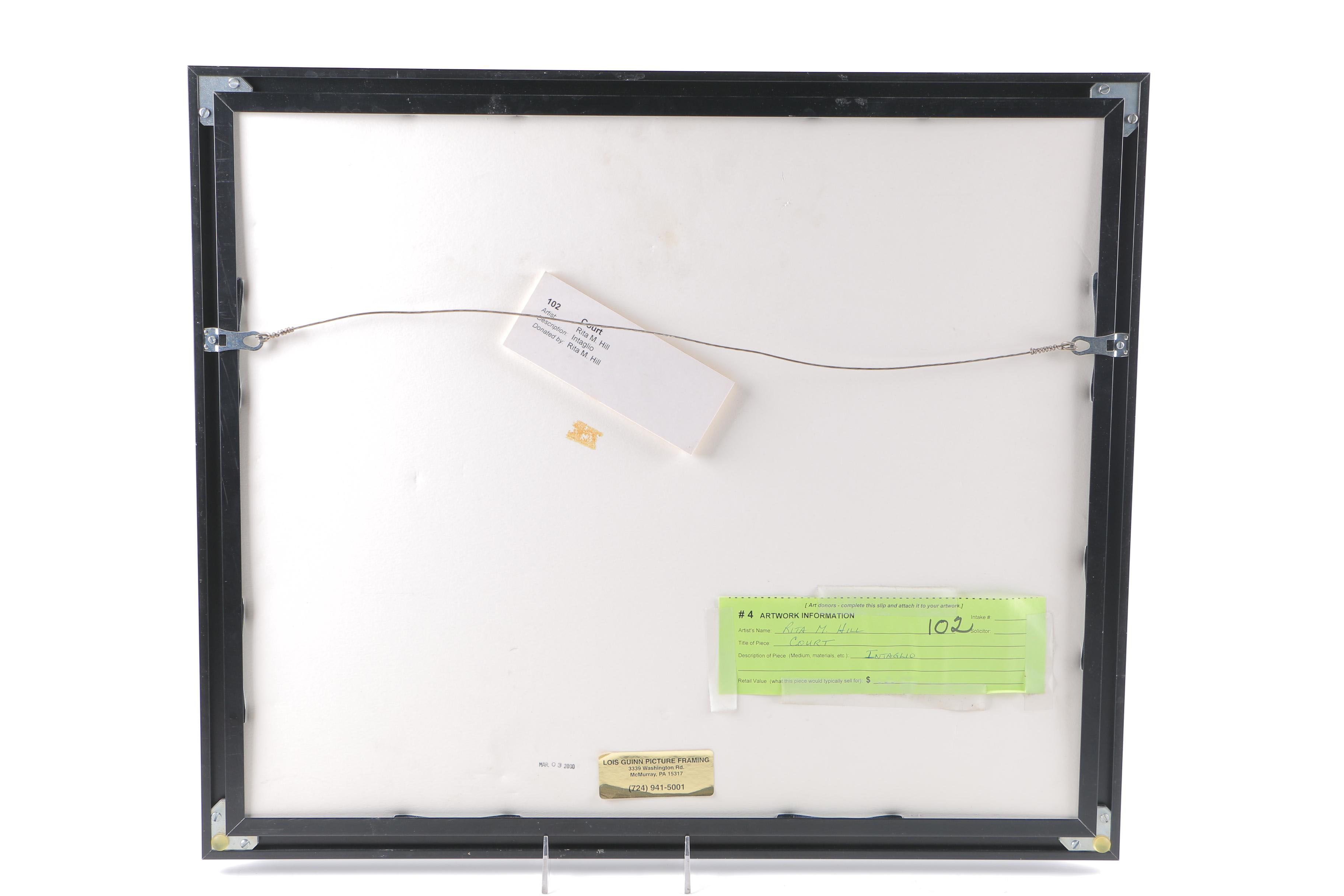 Rita M. Hill Artist Proof Intaglio on Paper "Court"