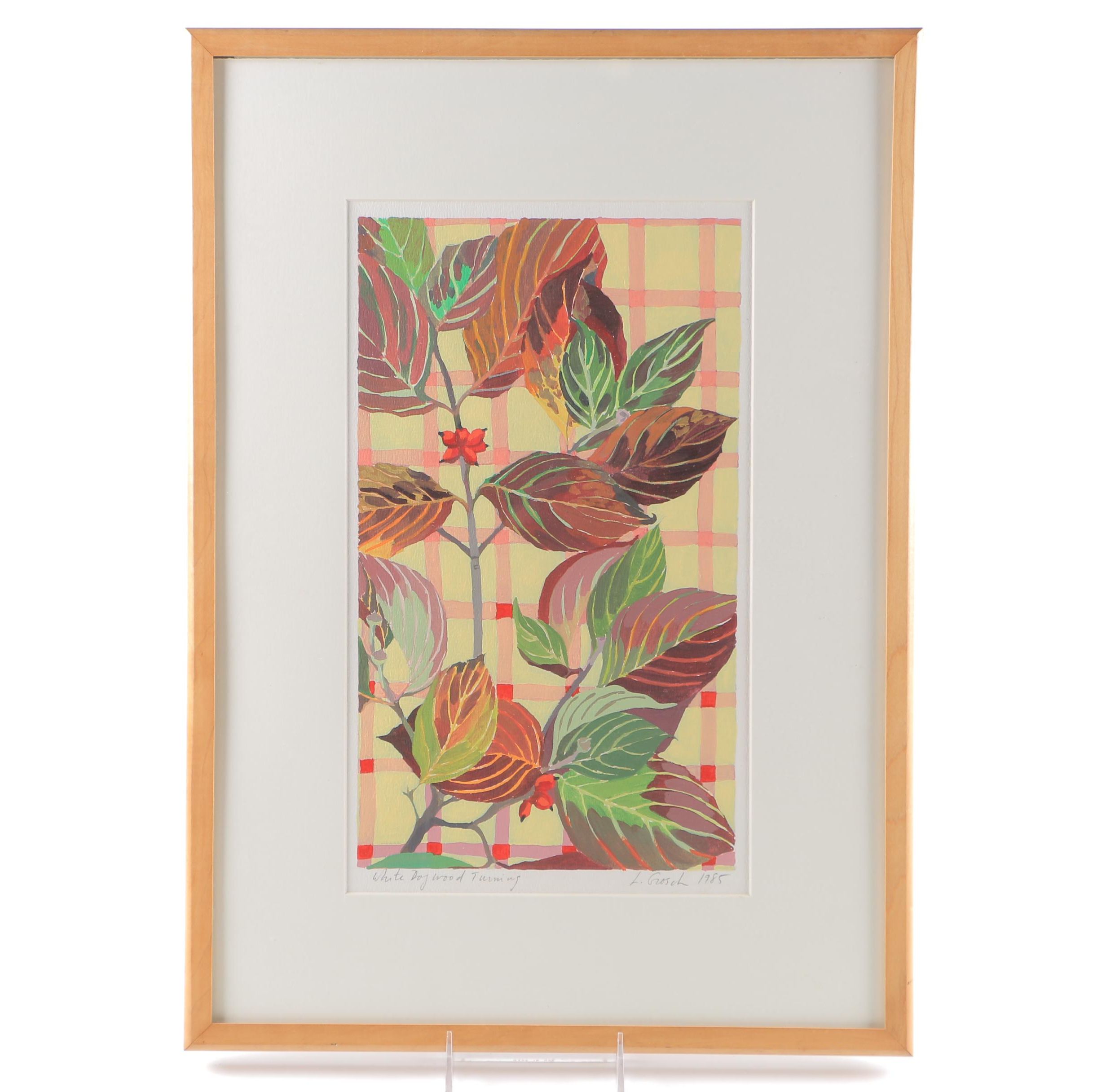 Laura Grosch Original Signed Acrylic Painting "White Dogwood Turning"