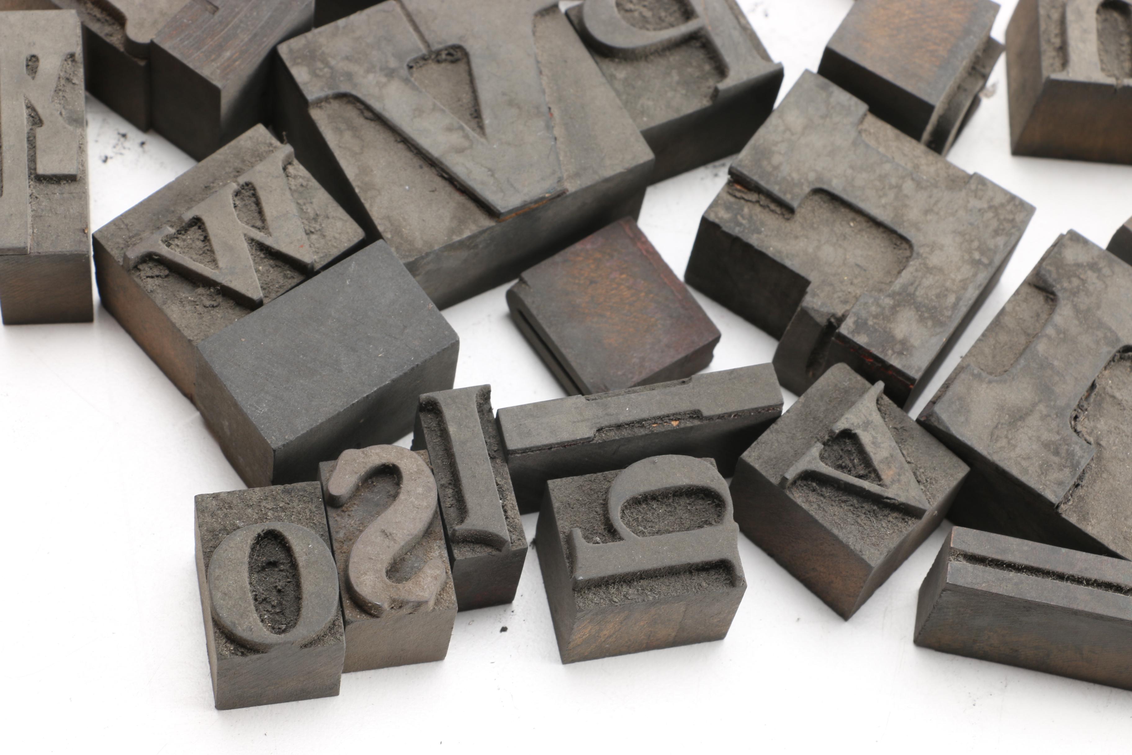 Collection of Print Letter Blocks