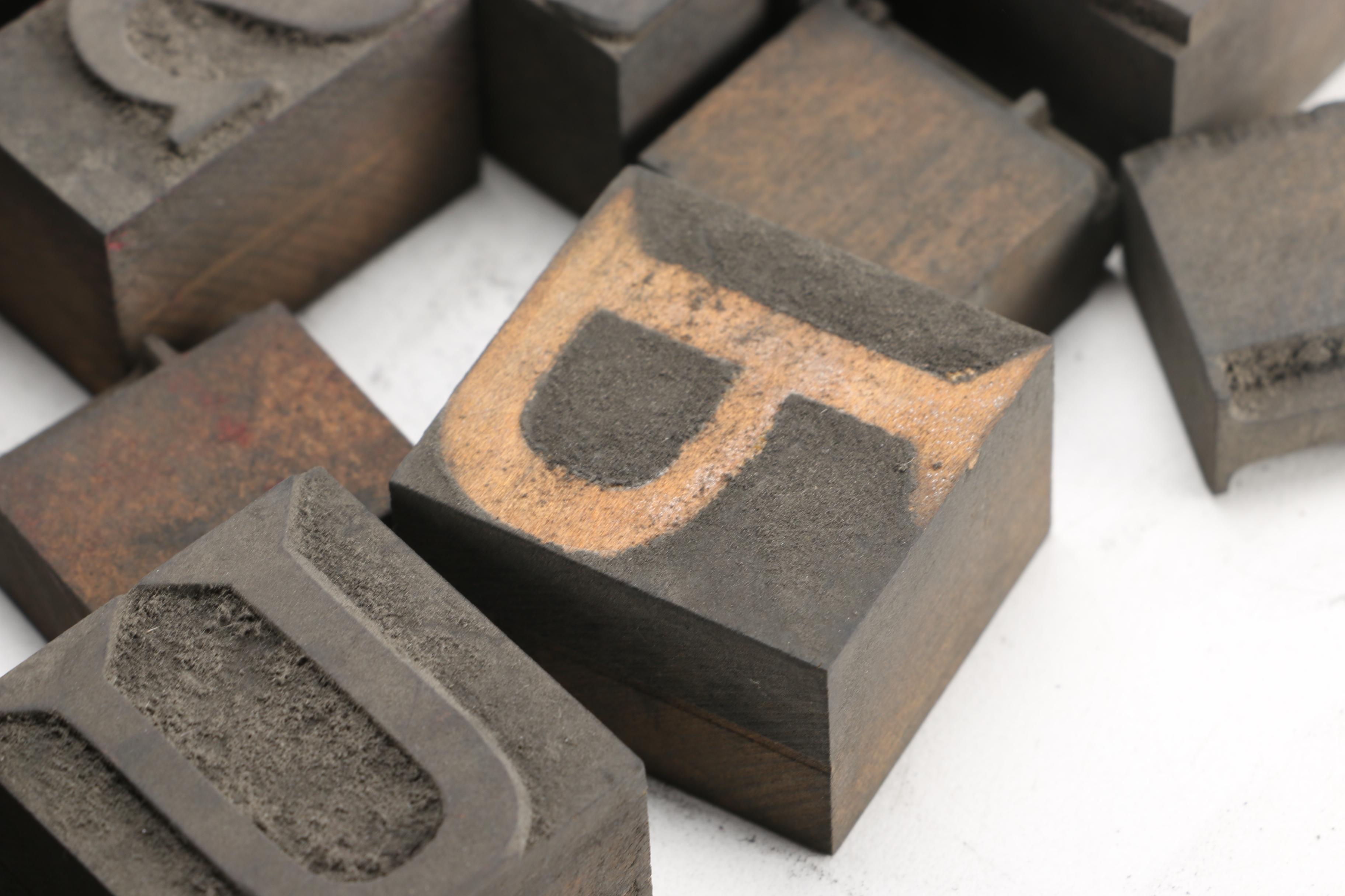 Collection of Print Letter Blocks