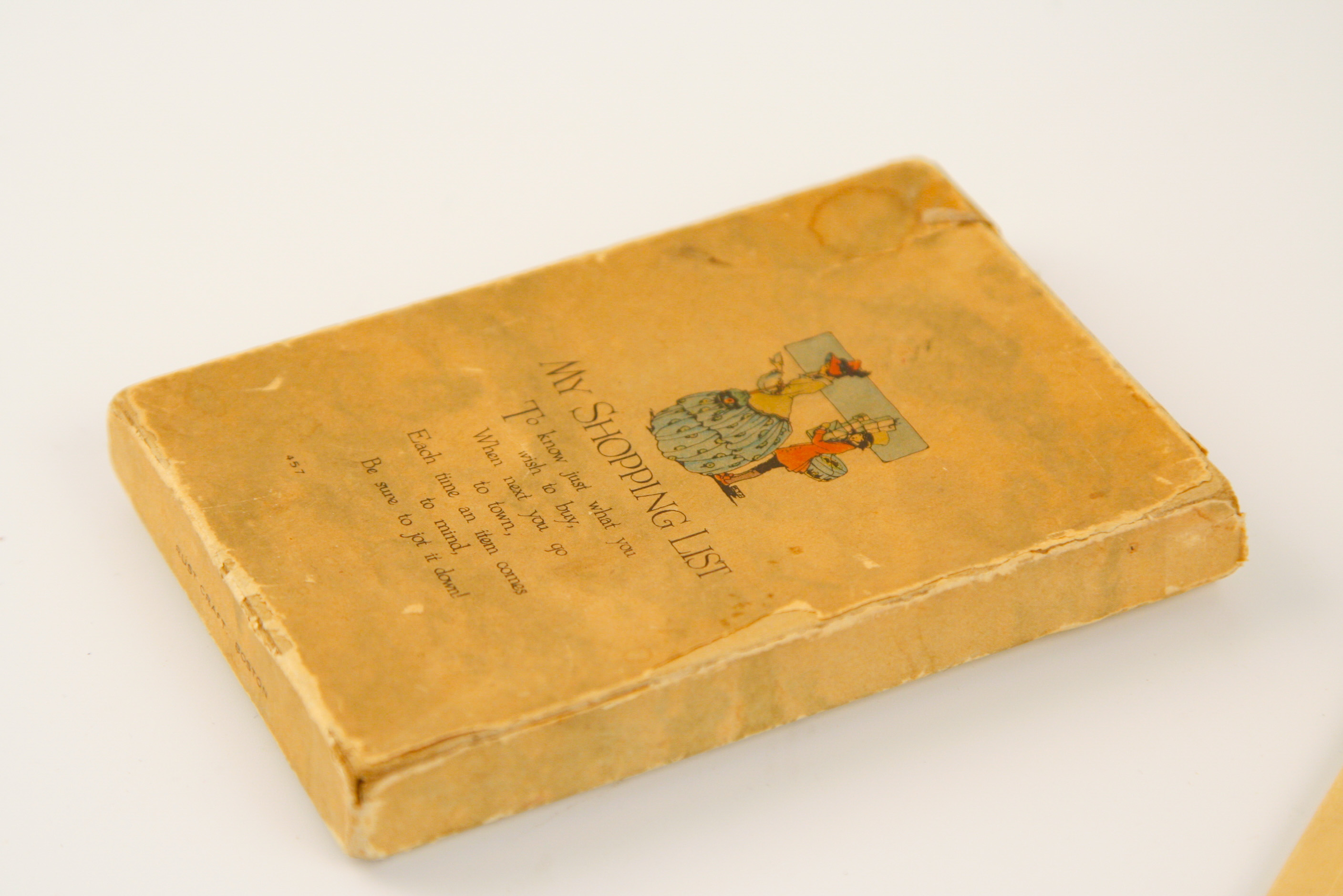 Framed Antique Needlepoint Sampler with Unused Shopping List