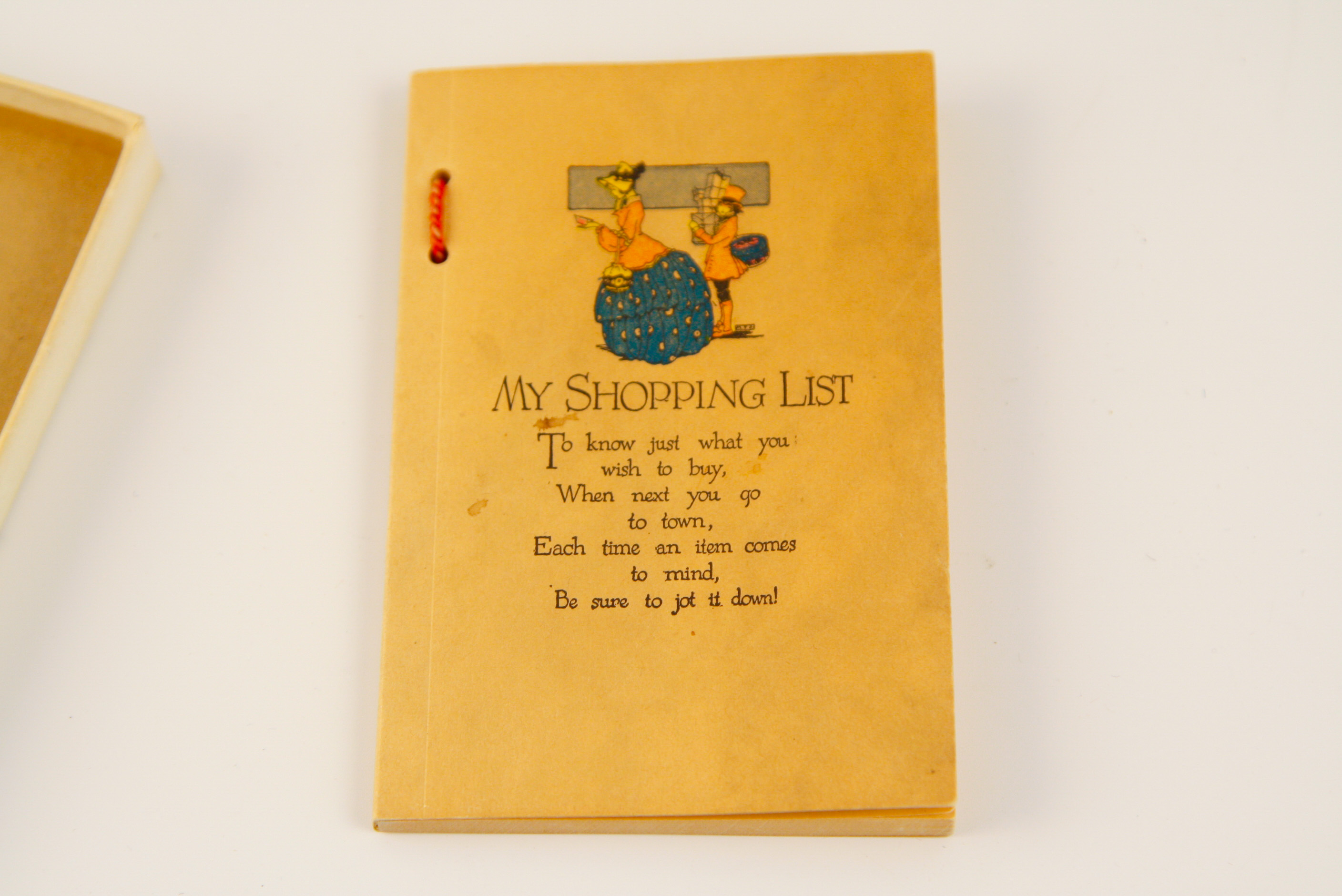 Framed Antique Needlepoint Sampler with Unused Shopping List