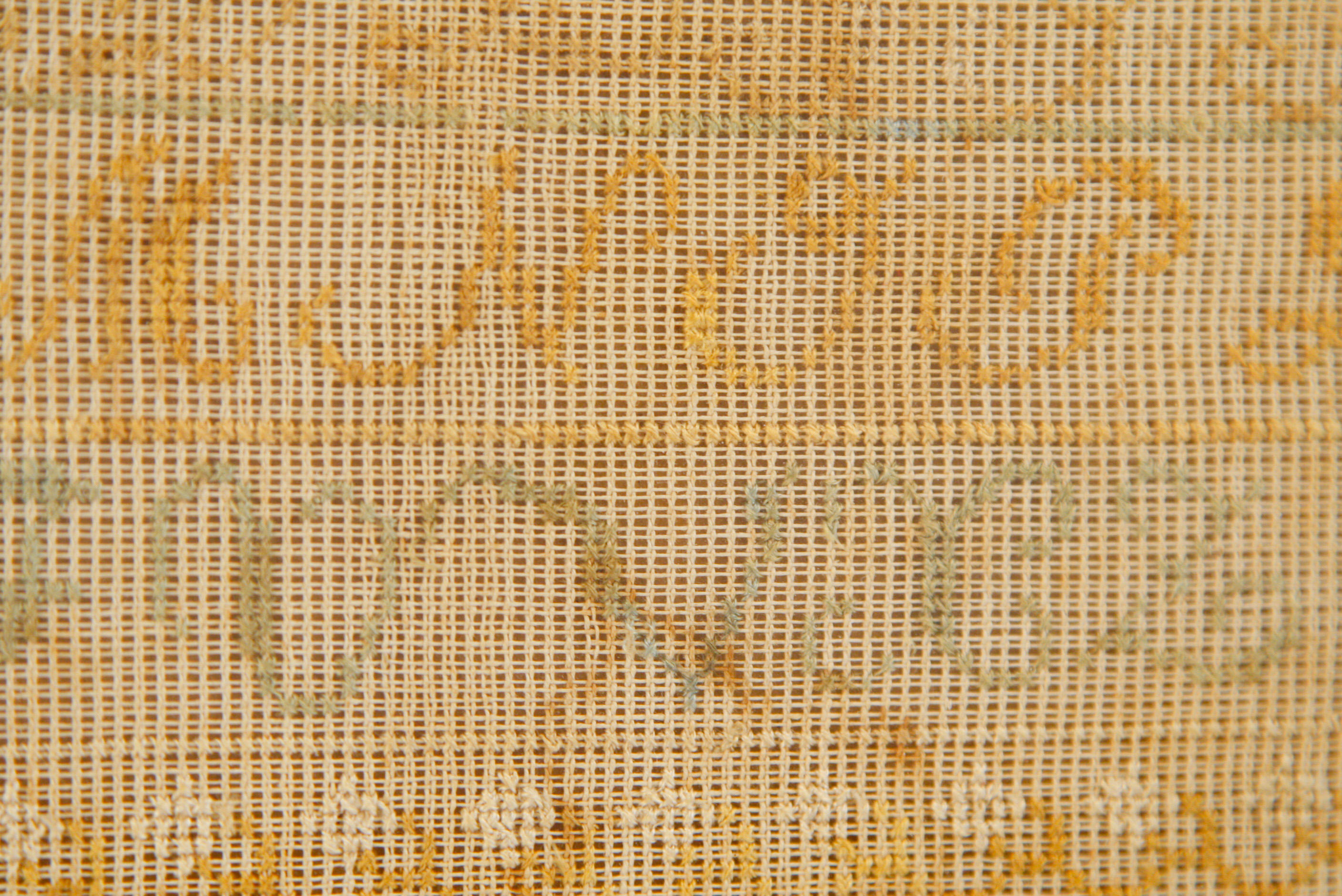 Framed Antique Needlepoint Sampler with Unused Shopping List