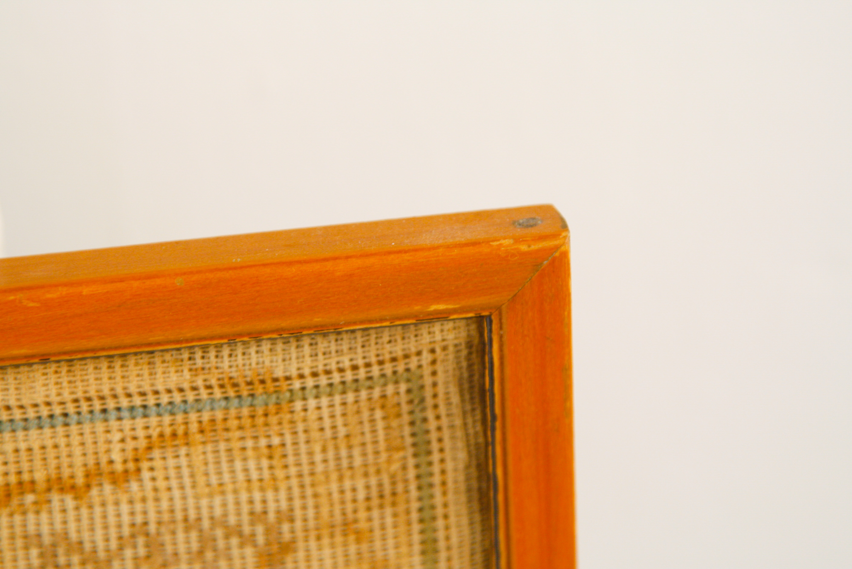 Framed Antique Needlepoint Sampler with Unused Shopping List