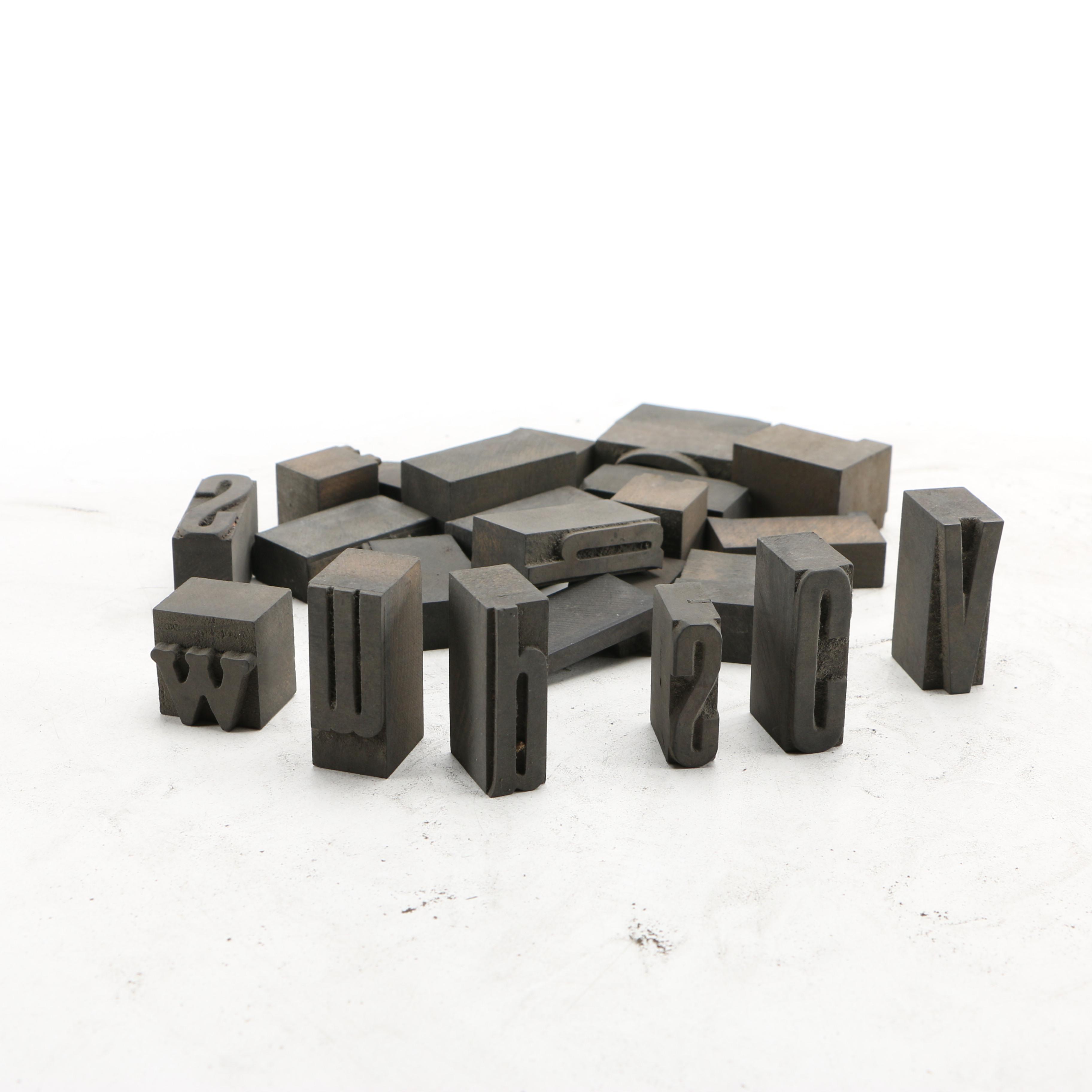 Mixed Font Woodblock Printing Letters