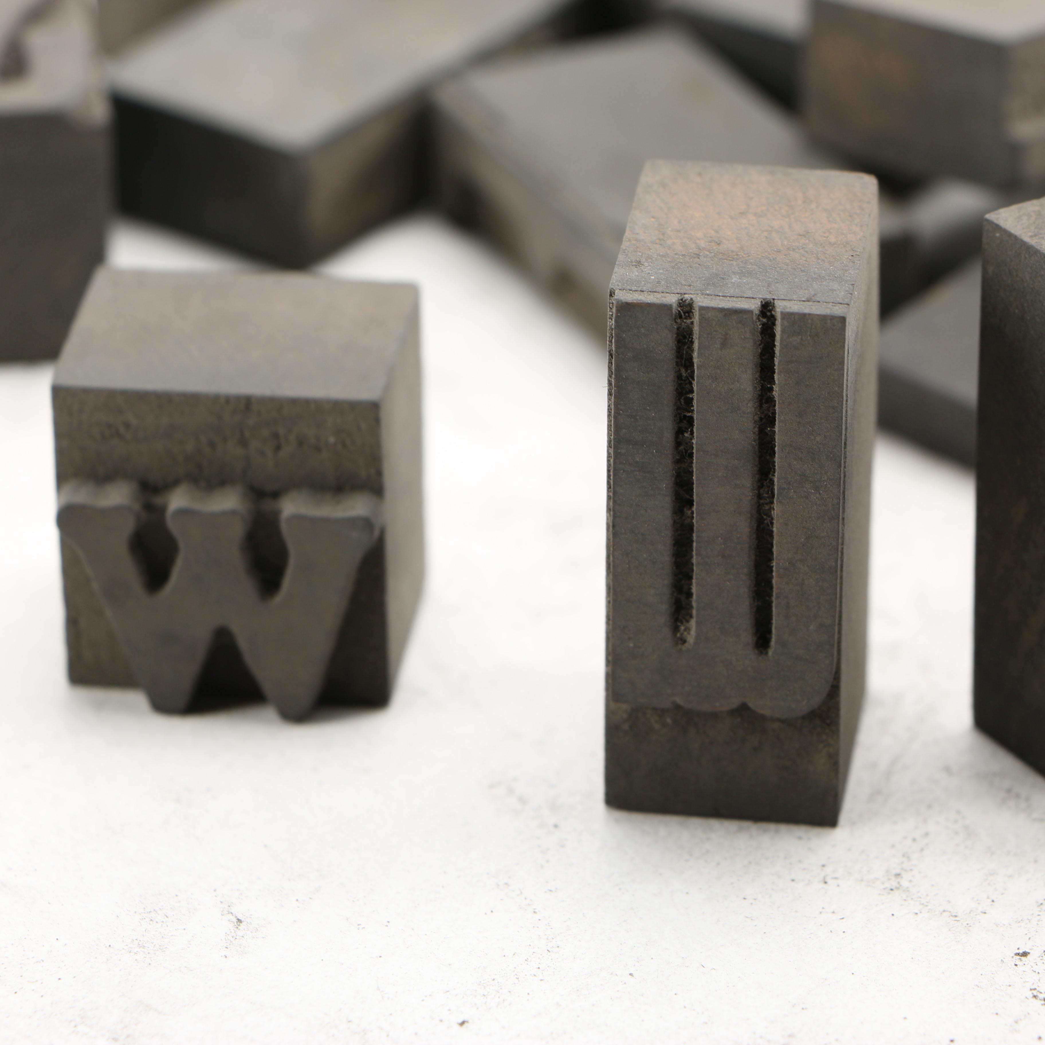 Mixed Font Woodblock Printing Letters