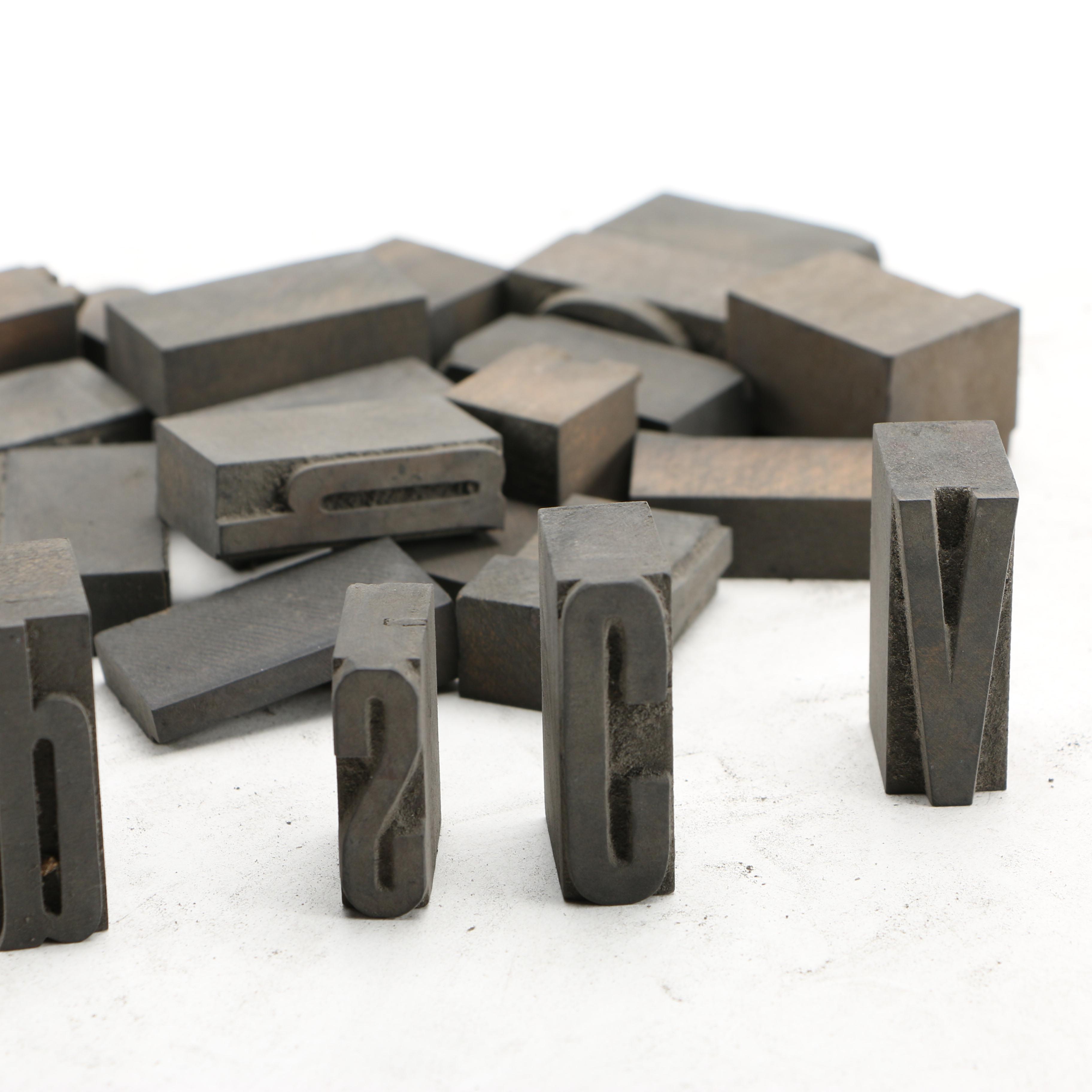 Mixed Font Woodblock Printing Letters