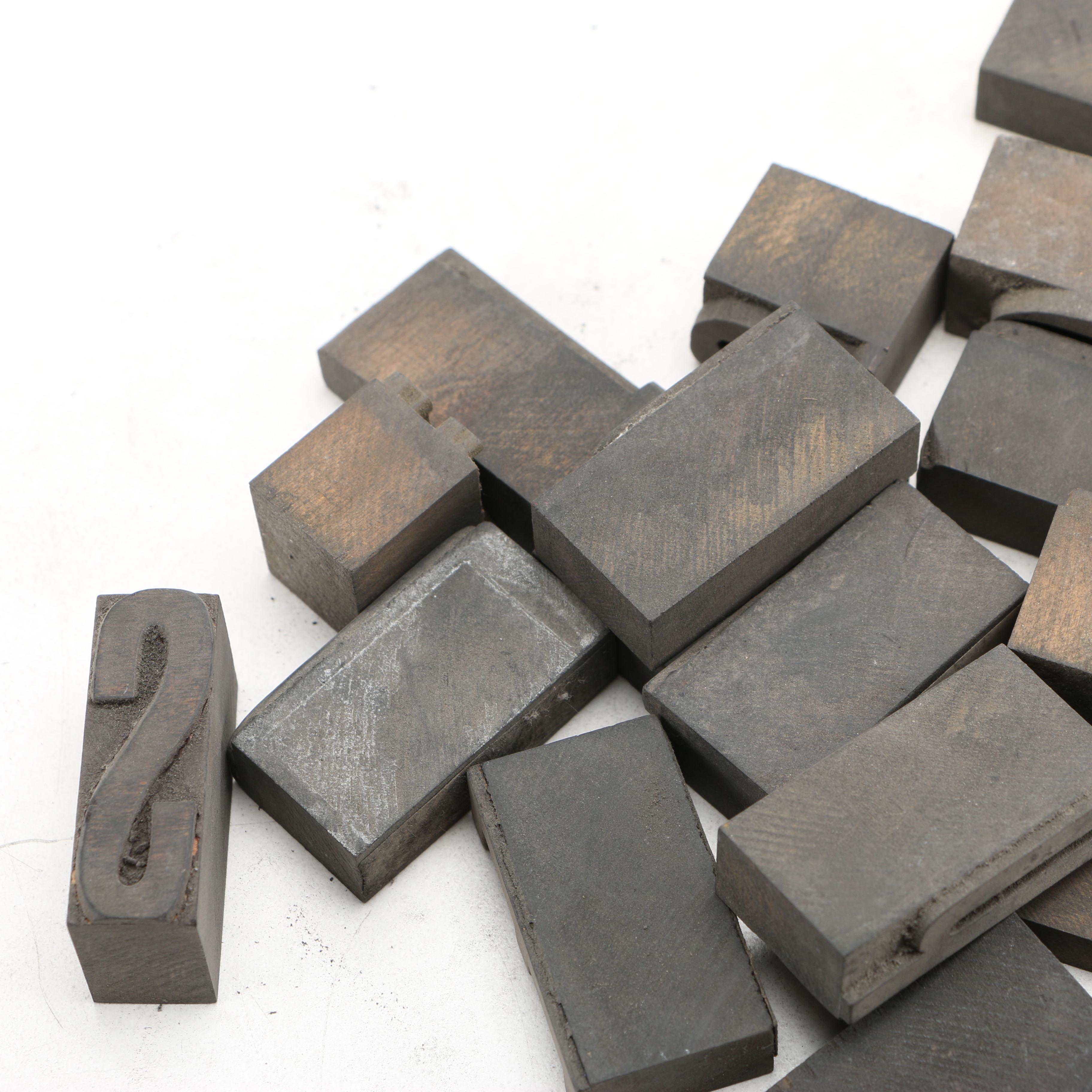 Mixed Font Woodblock Printing Letters