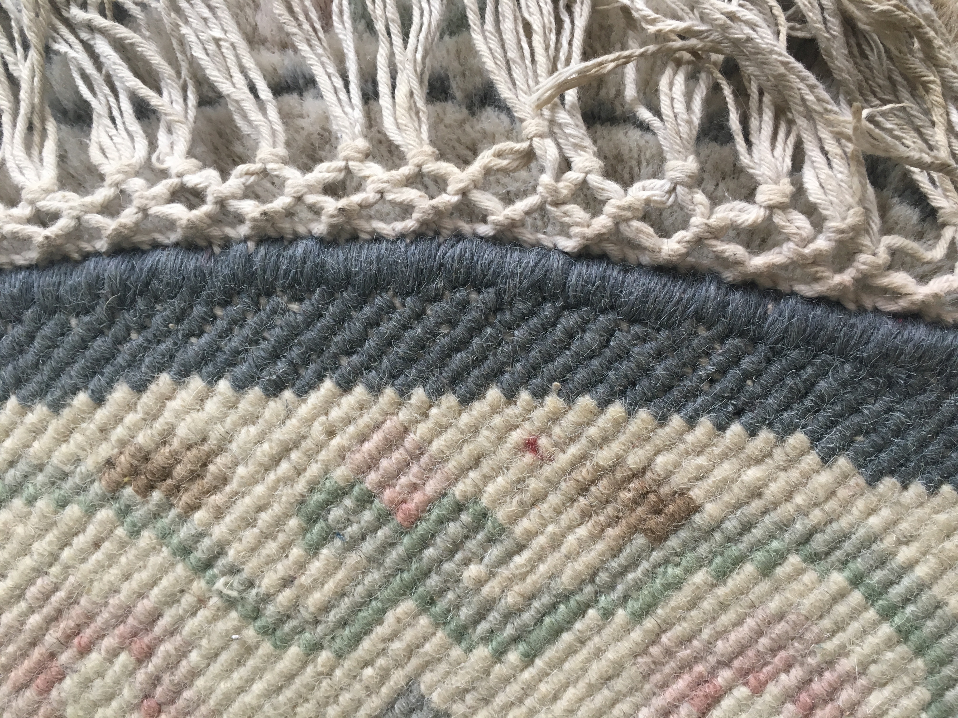 Handknotted Chinese Aubusson-Style Round Area Rug