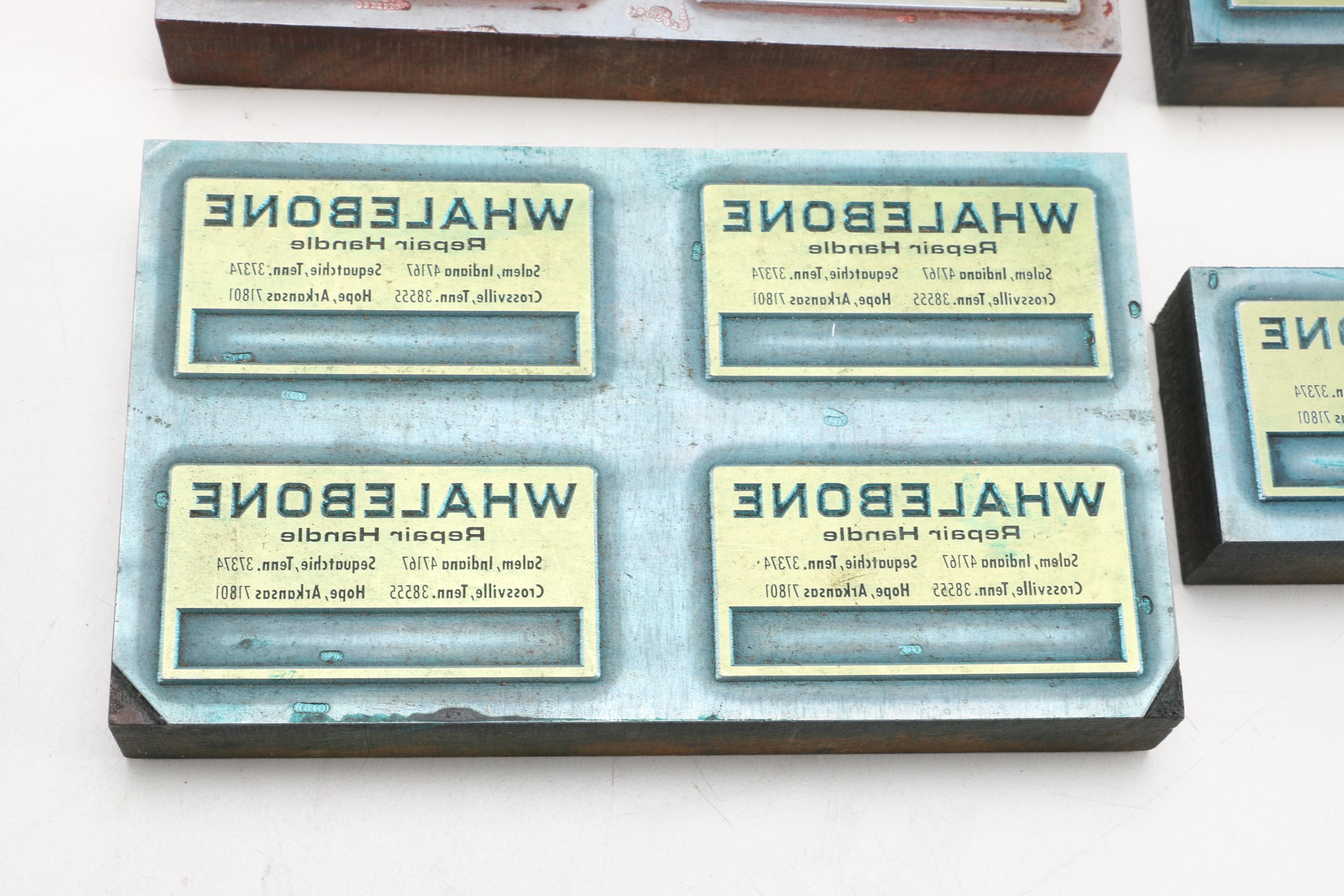 20th Century "Whalebone Repair Handle" Printing Blocks