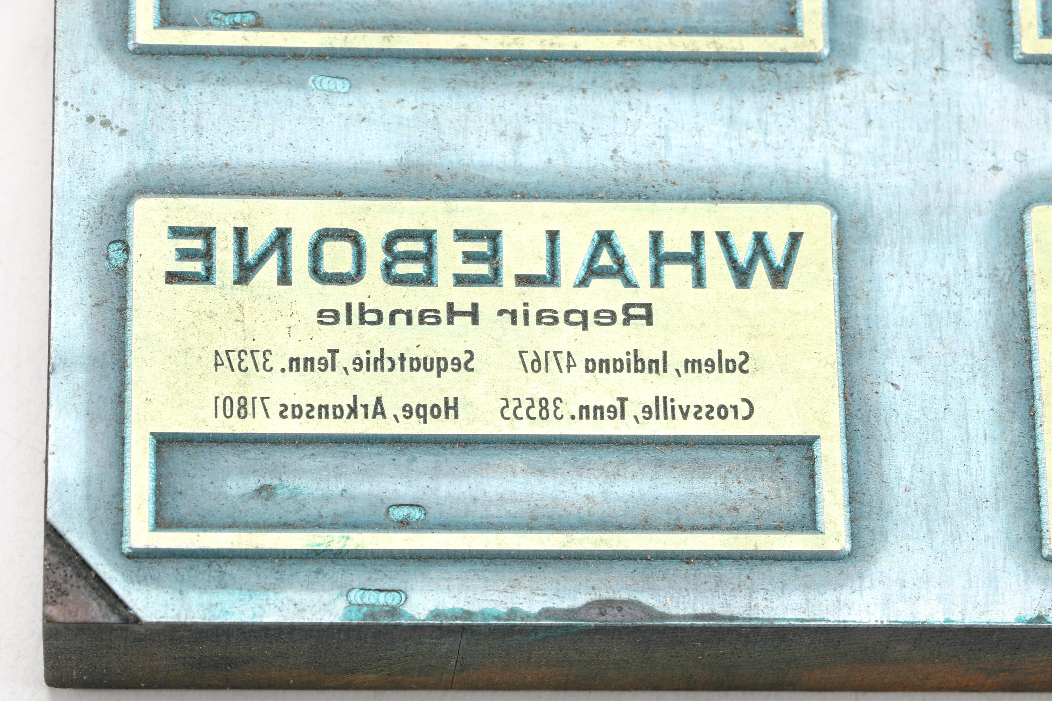 20th Century "Whalebone Repair Handle" Printing Blocks