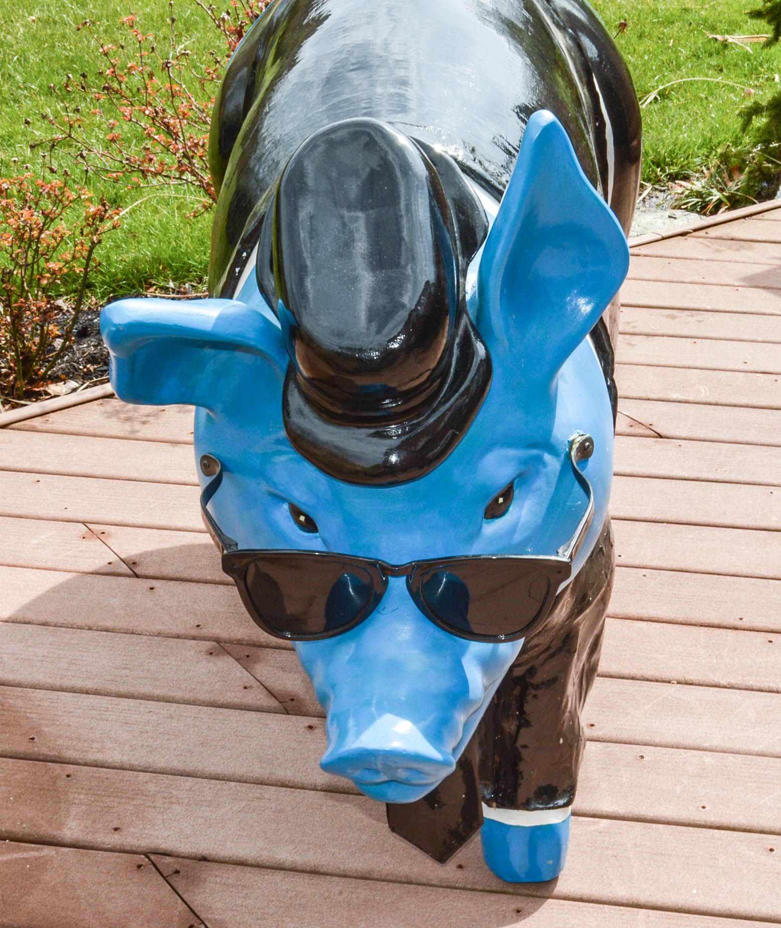 Cincinnati's "Big Pig Gig" Pig Sculpture "Get The Blues" Pig