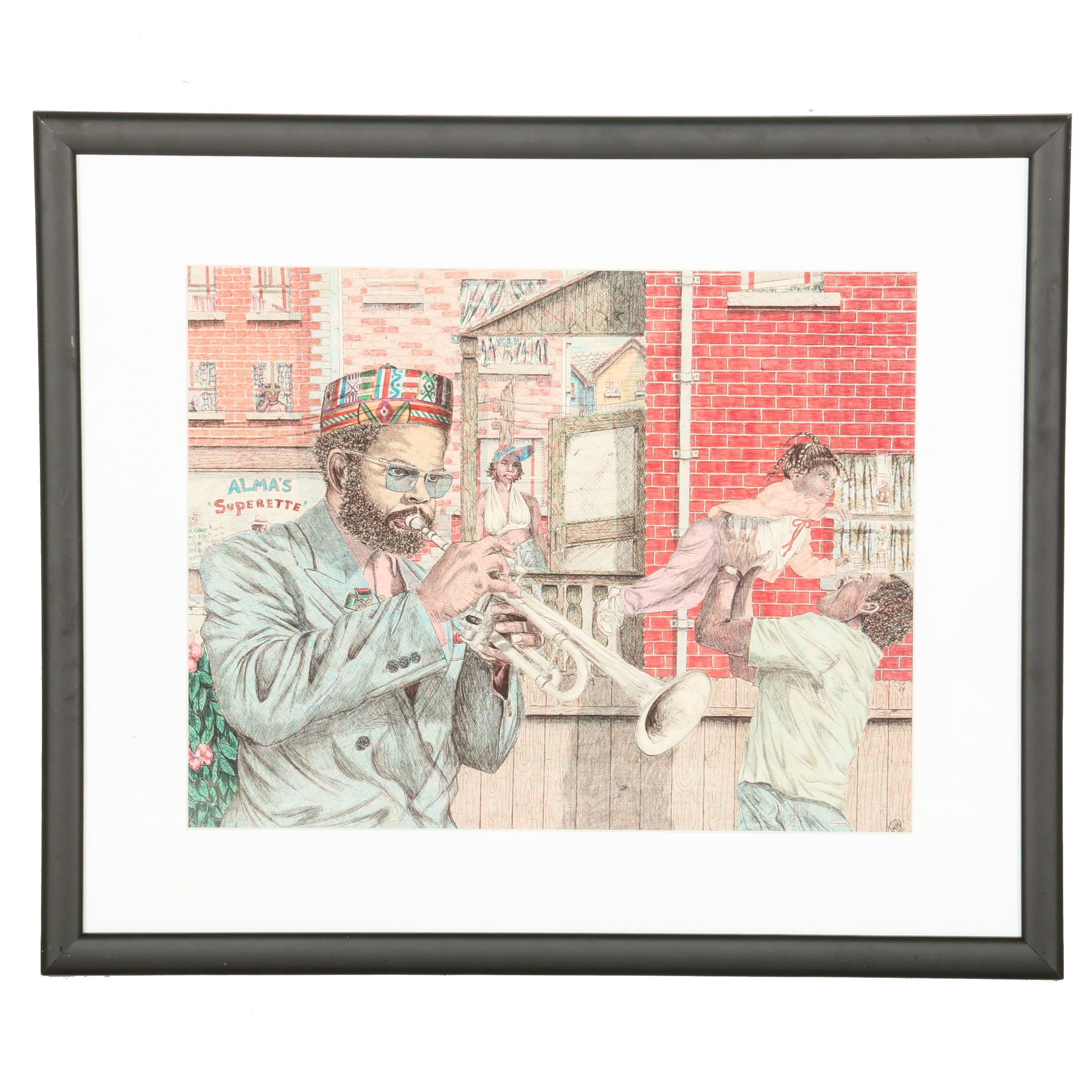 Pen on Paper of Cityscape