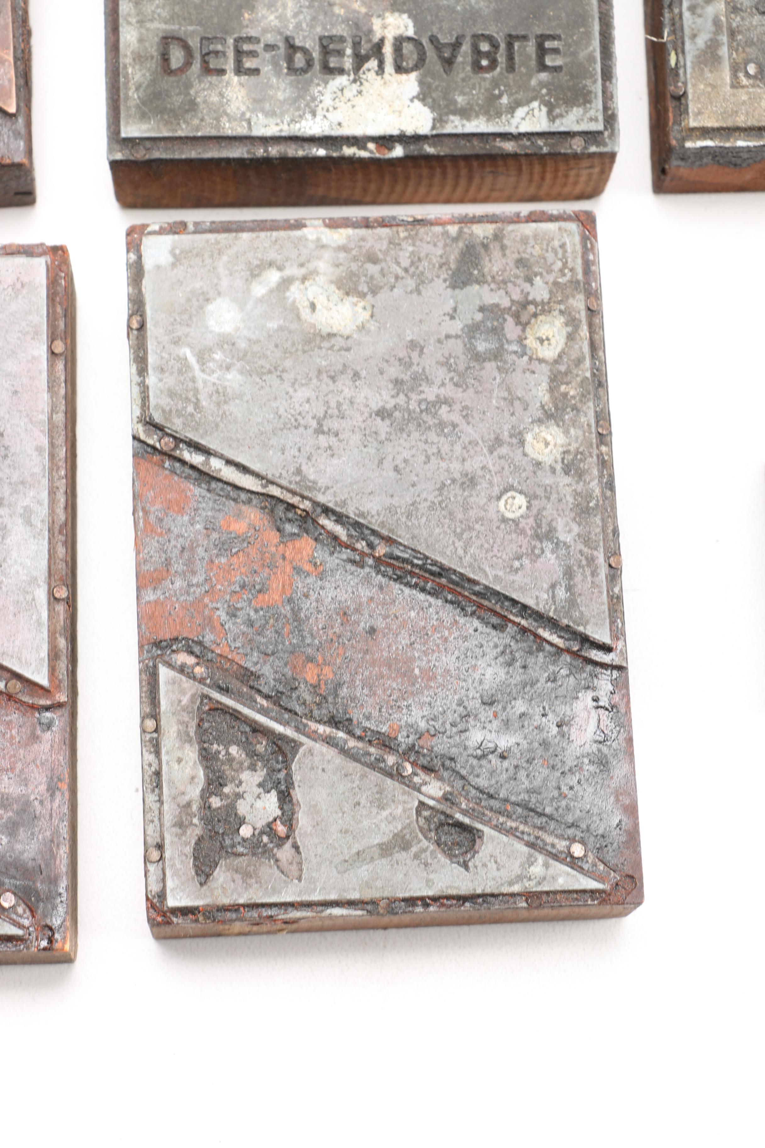 Wood and Metal Advertising Label Printing Blocks