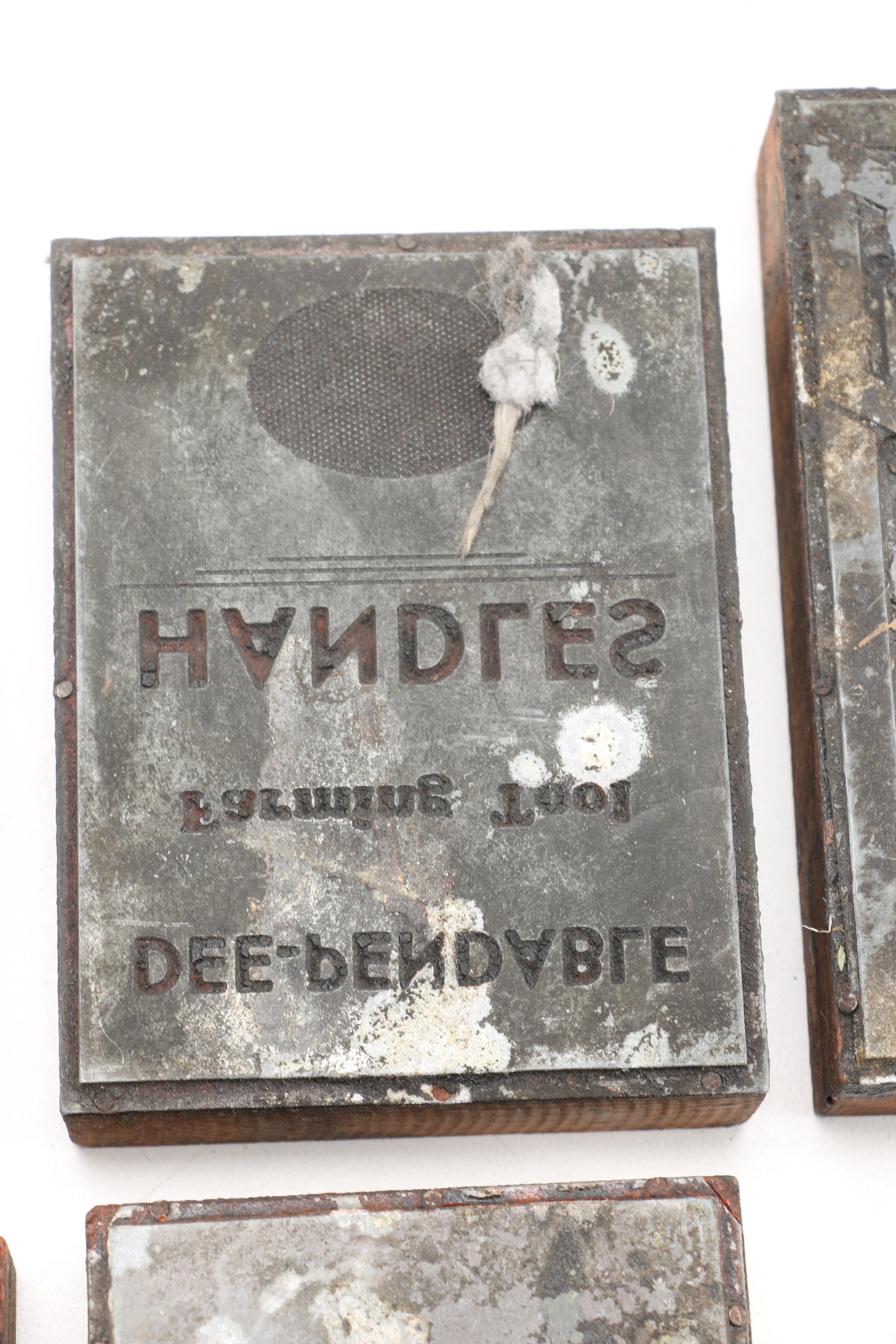 Wood and Metal Advertising Label Printing Blocks