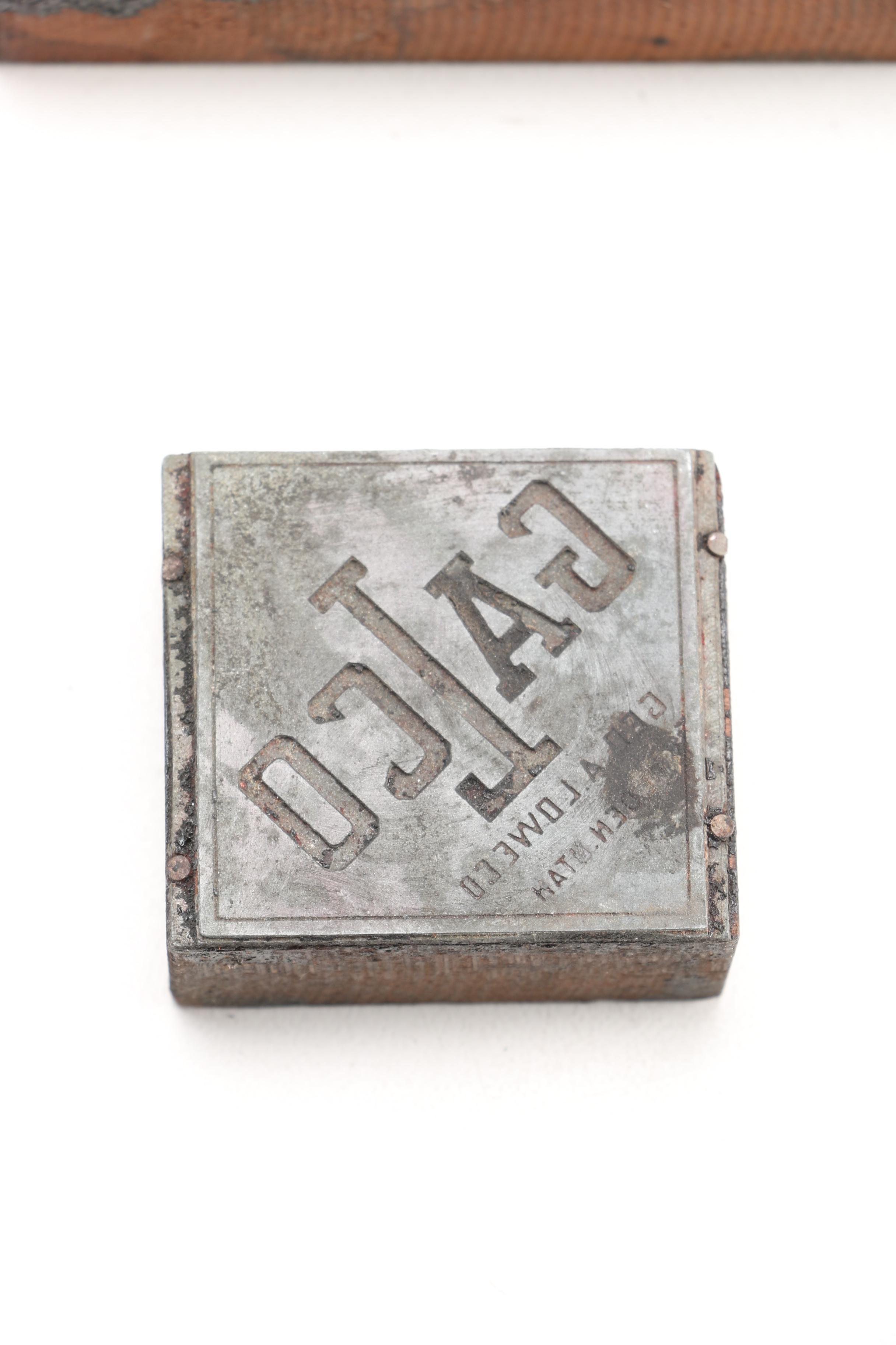 Wood and Metal Advertising Label Printing Blocks