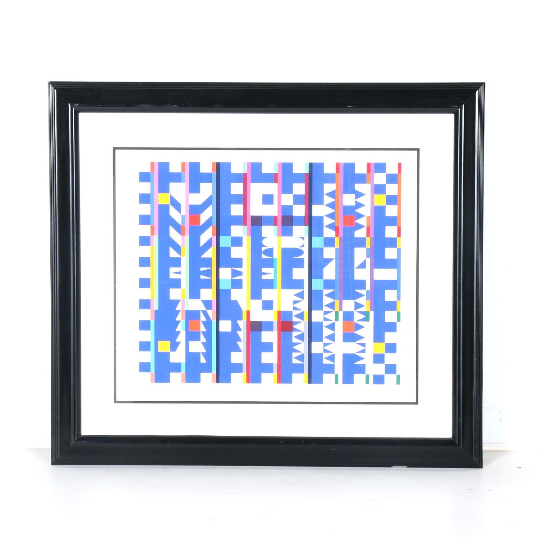 Yaacov Agam Limited Edition Serigraph "Movement in Bleu Space"