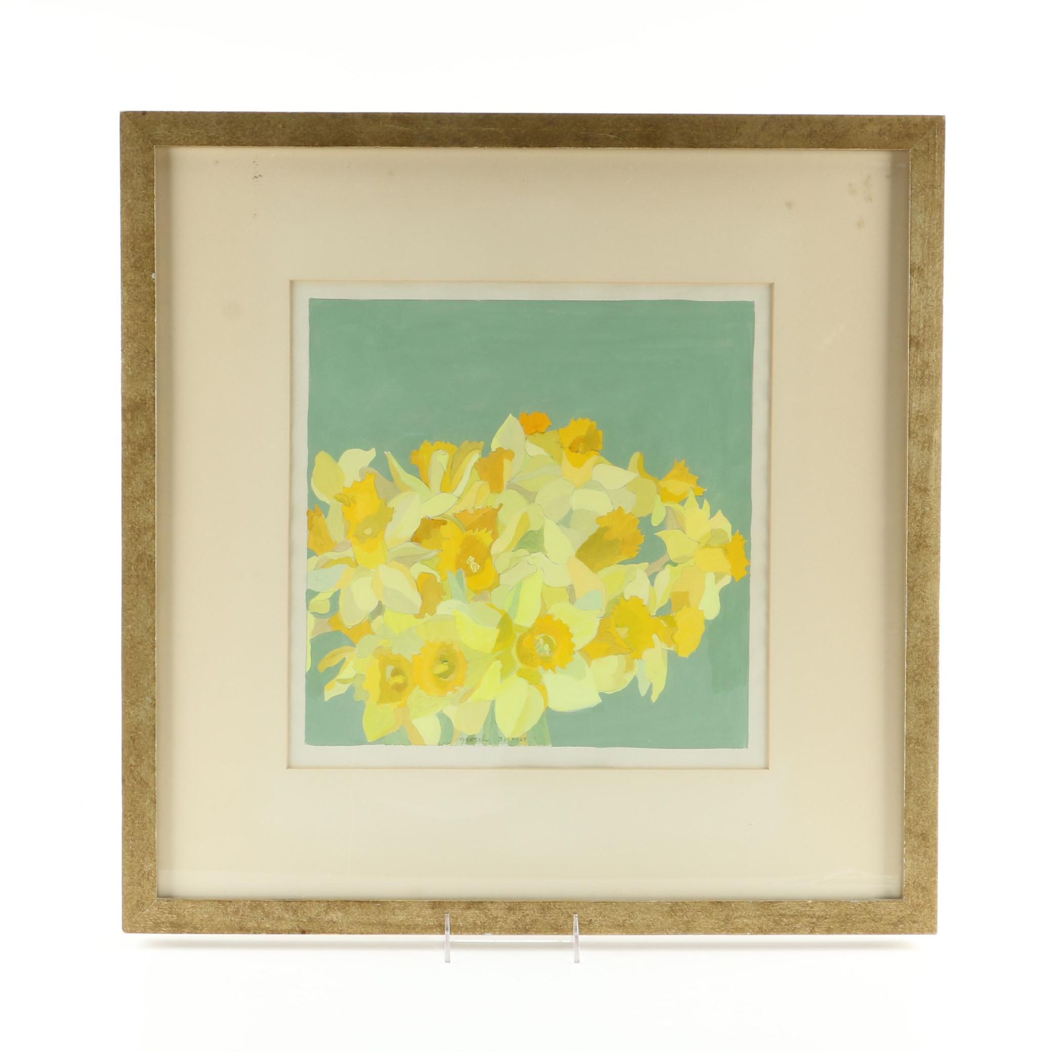 1969 Laura Grosch Original Gouache on Paper