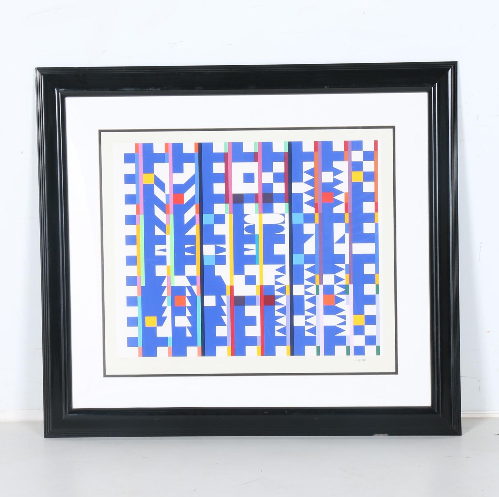 Yaacov Agam Limited Edition Serigraph "Movement in Bleu Space"