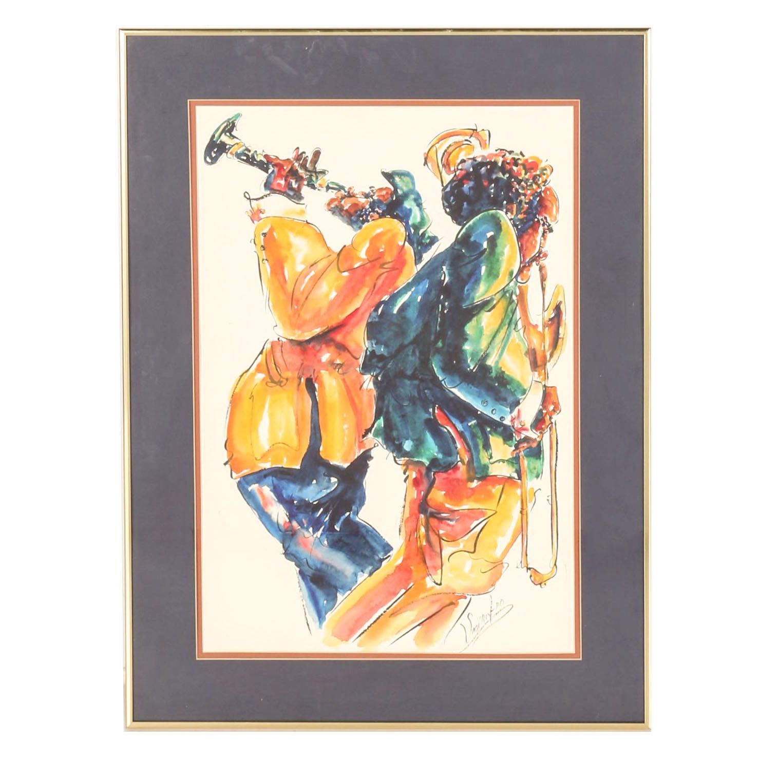 Original Watercolor Painting of Musicians