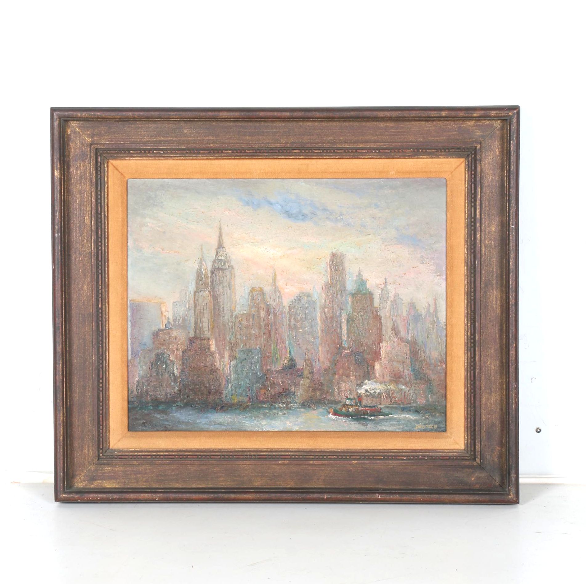 Deutsch Oil on Canvas Cityscape